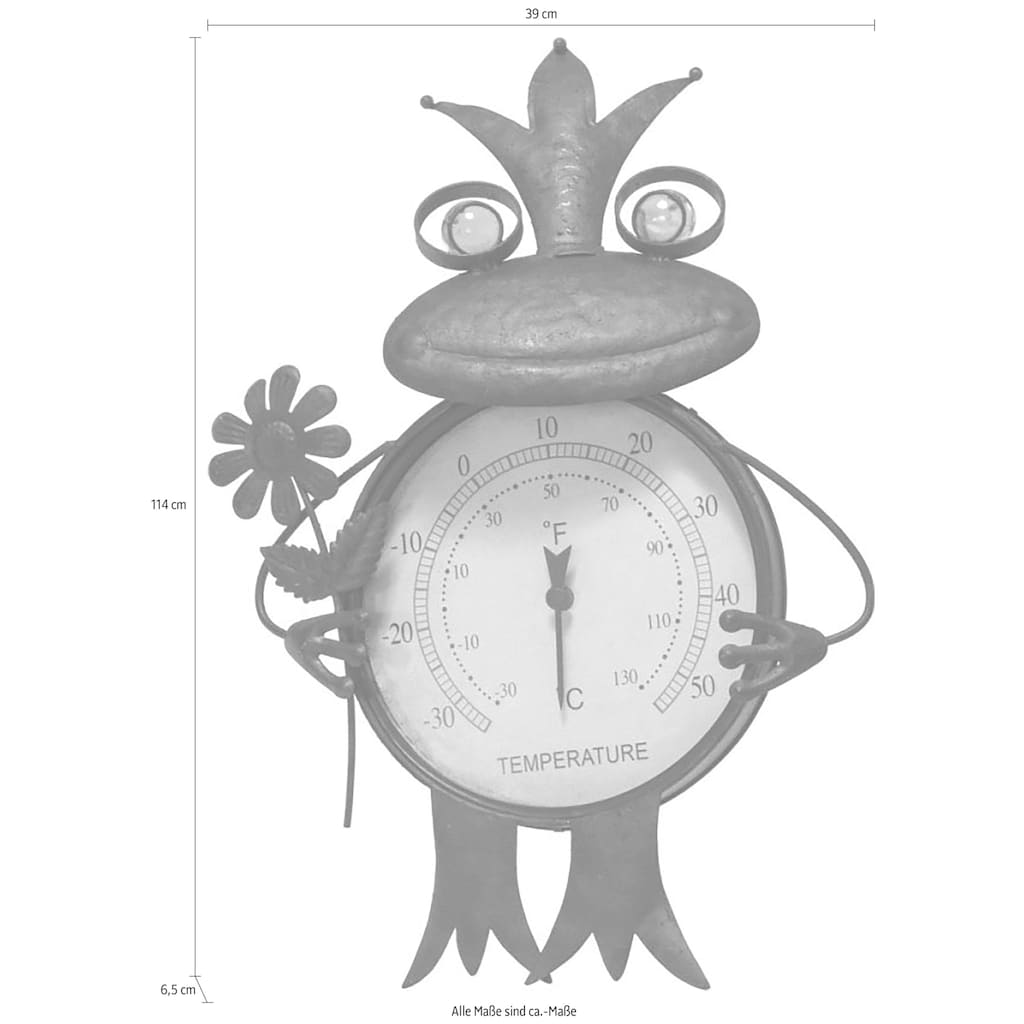 Schneider Gartenfigur »Frosch«, (1 St.), Thermometer, Rost