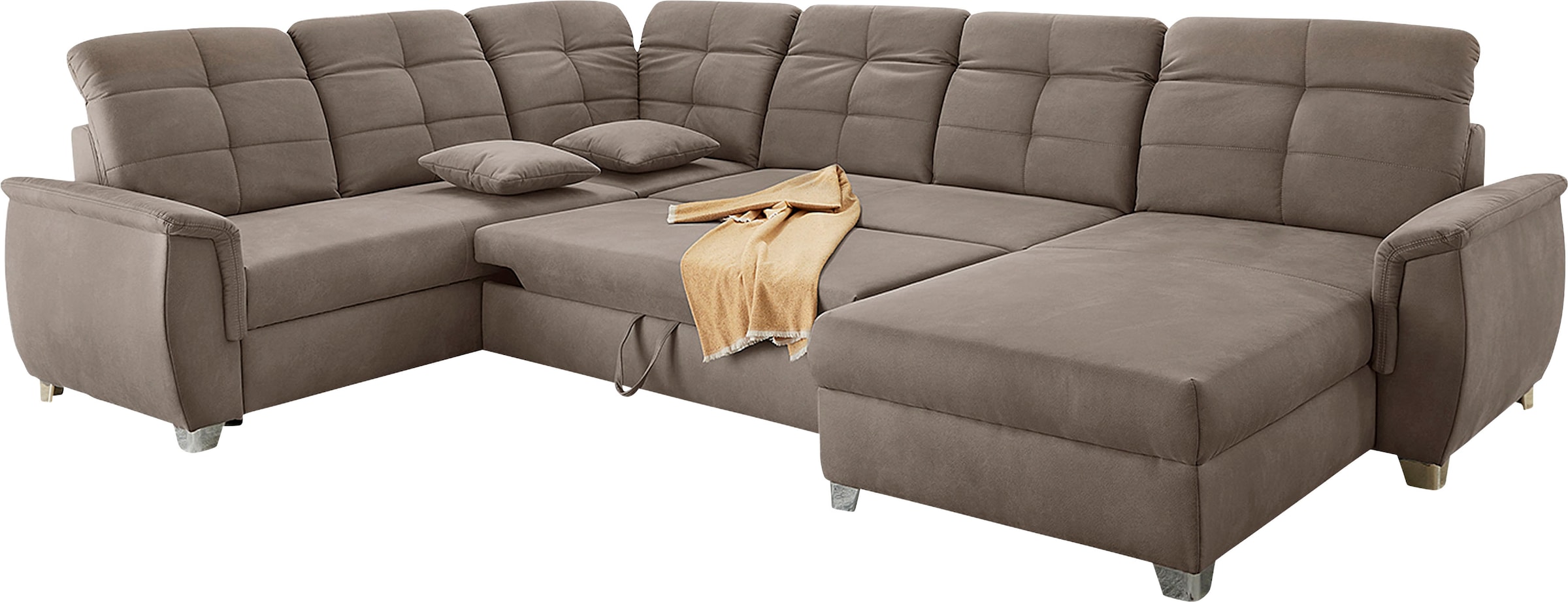 Jockenhöfer Gruppe Wohnlandschaft »Livorno U-Form«, mit 7 individuell verstellbaren Kopfteilen, Bett- und Relaxfunktion