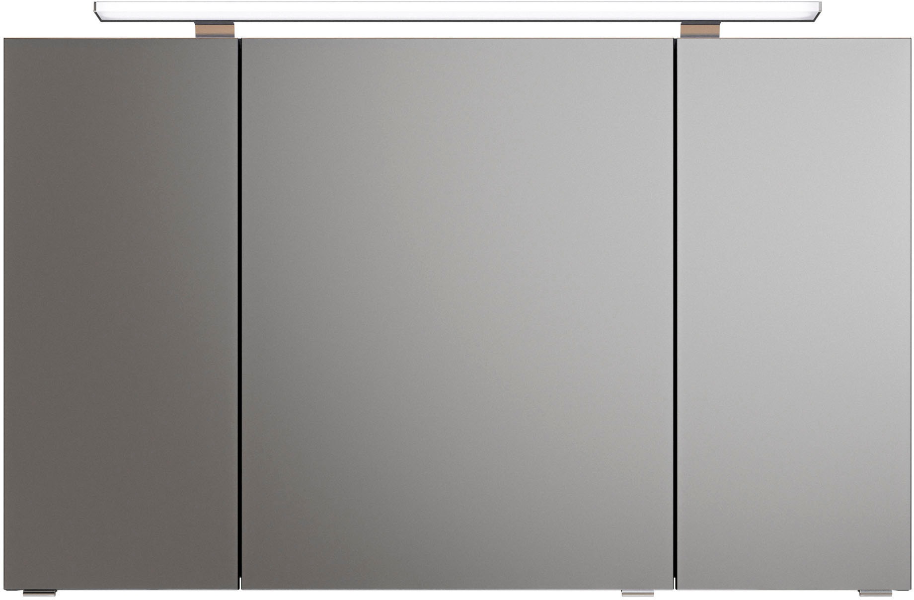 Saphir Badmöbel-Set »Serie 6025 2-teilig Mineralmarmor-Waschtisch mit LED-Spiegelschrank«, (2 St.), Waschplatz 117cm breit, 2 Schubladen, 3 Spiegel-Türen, inkl Türdämpfer