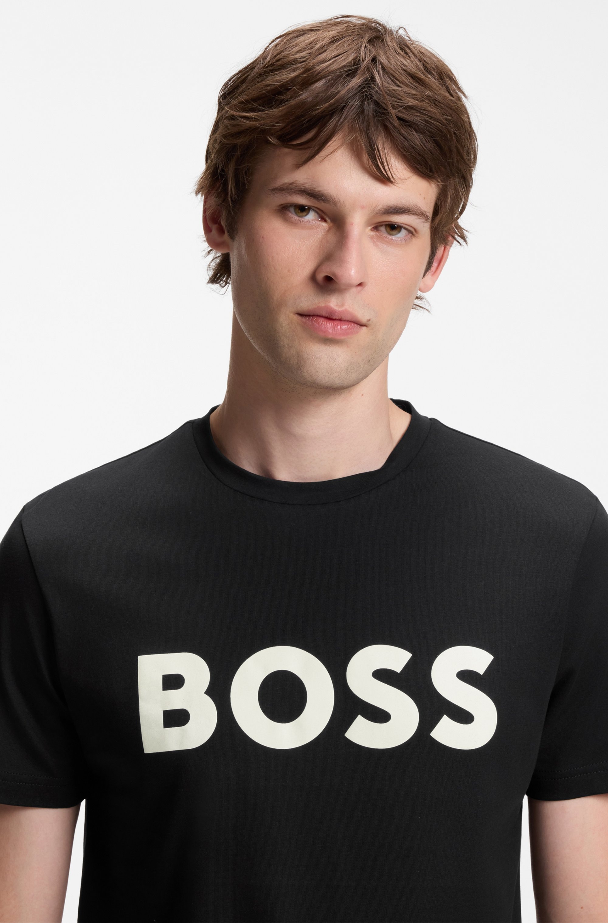 BOSS ORANGE T-Shirt »Thinking« 1 Stk. Rundhalsausschnitt, Regular Fit, großer Logodruck
