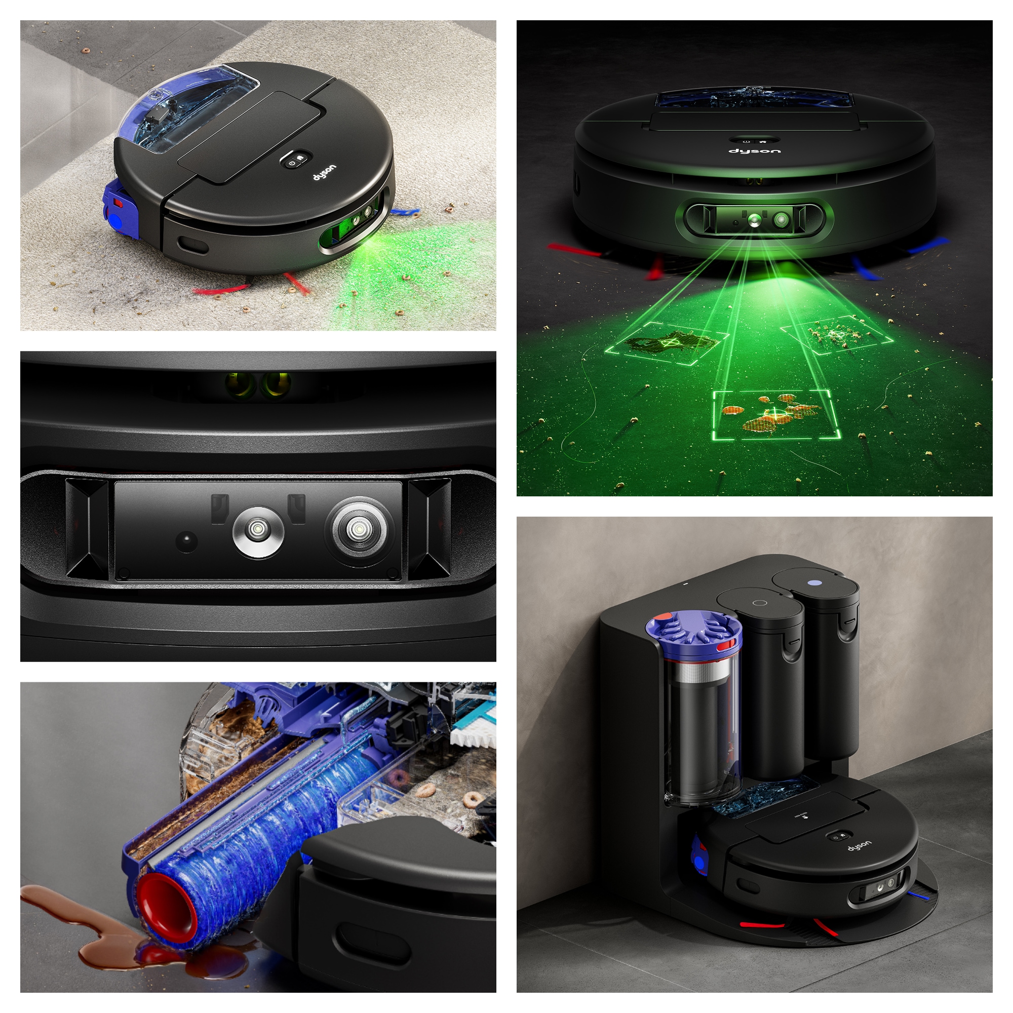 DYSON Saugroboter »mit Wischfunktion spot+scrub Ai« Beseitigt versteckte Flecken mithilfe fortschrittlicher KI