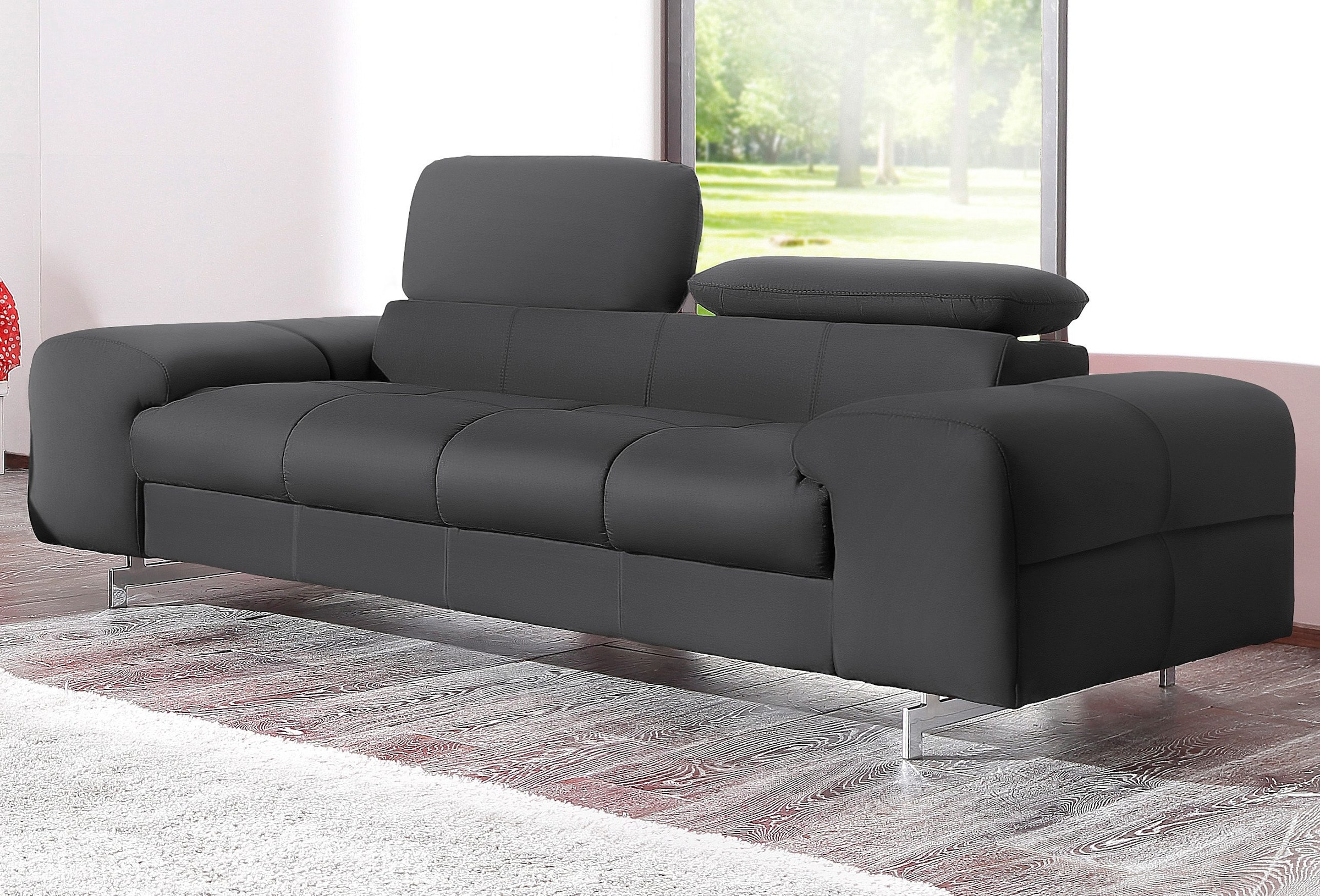 COTTA 2-Sitzer »Chef«, Big-Sofa mit Kopfteilverstellung, edle Metallkufen günstig online kaufen