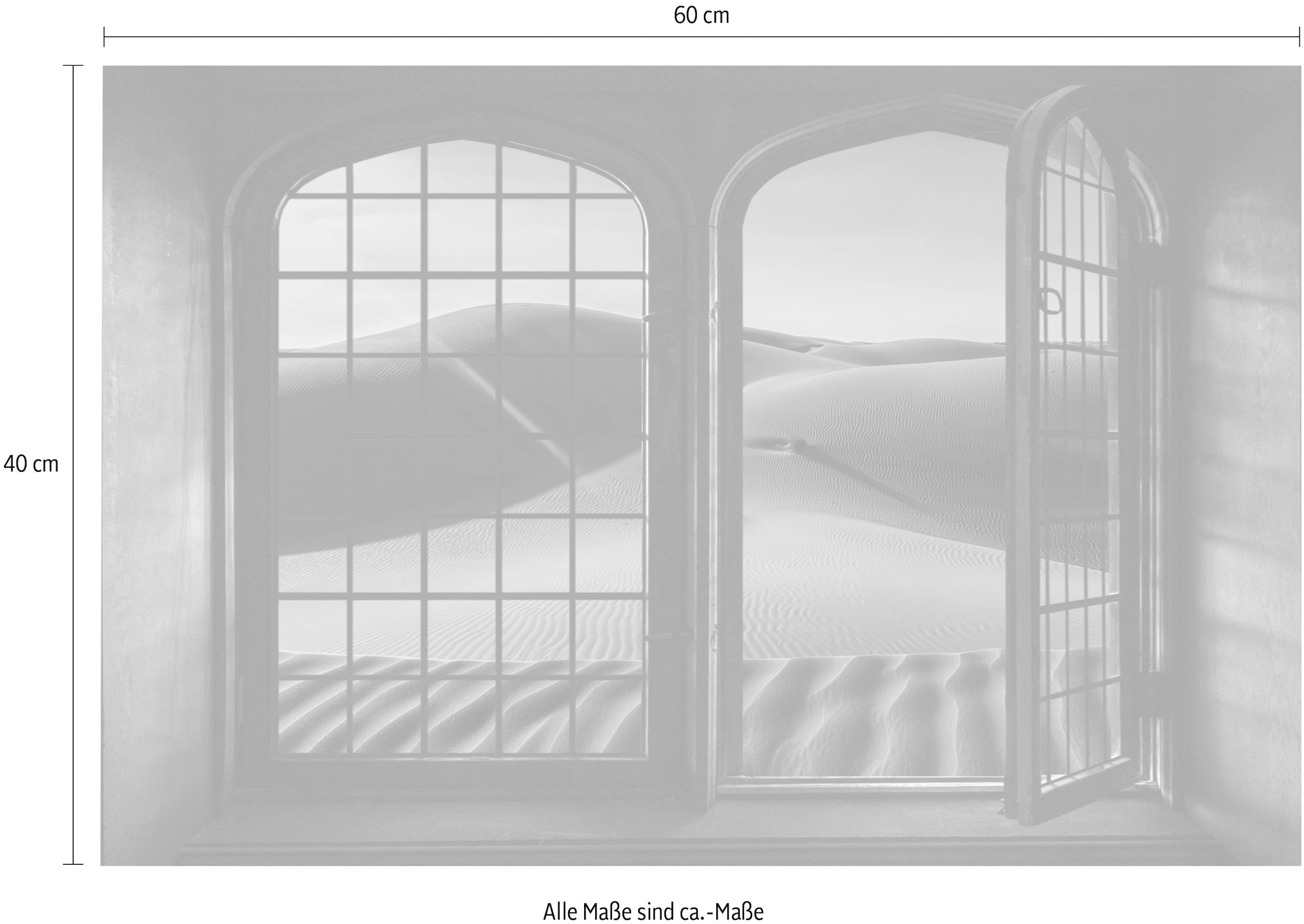 queence Wandsticker »Wüste«, Wandsticker, Wandbild, selbstklebend, 3D, Fenster