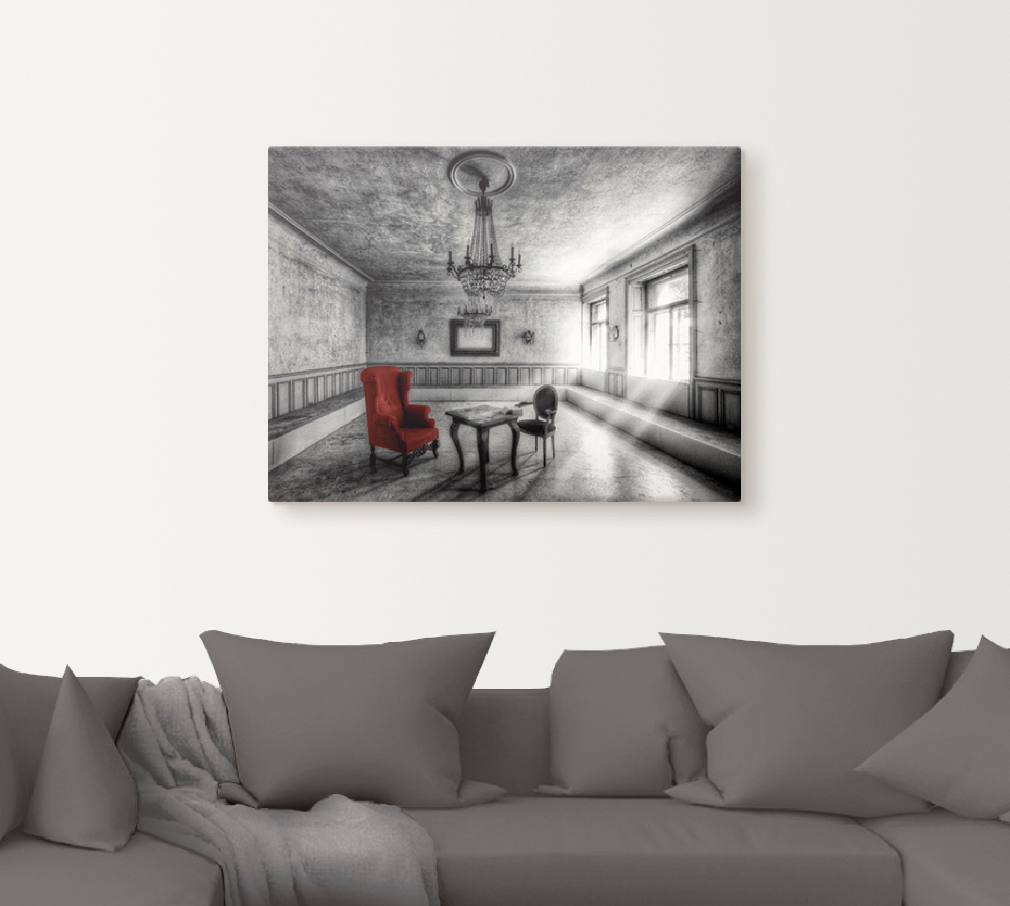 Artland Wandbild »Lost Place - Roter Sessel« Architektonische Elemente 1 St günstig online kaufen