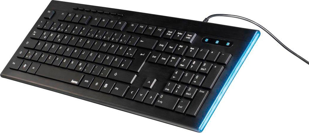 Hama Tastatur »Multimedia Tastatur Anzano mit seitlichen Leuchtstreifen kabelgebunden«