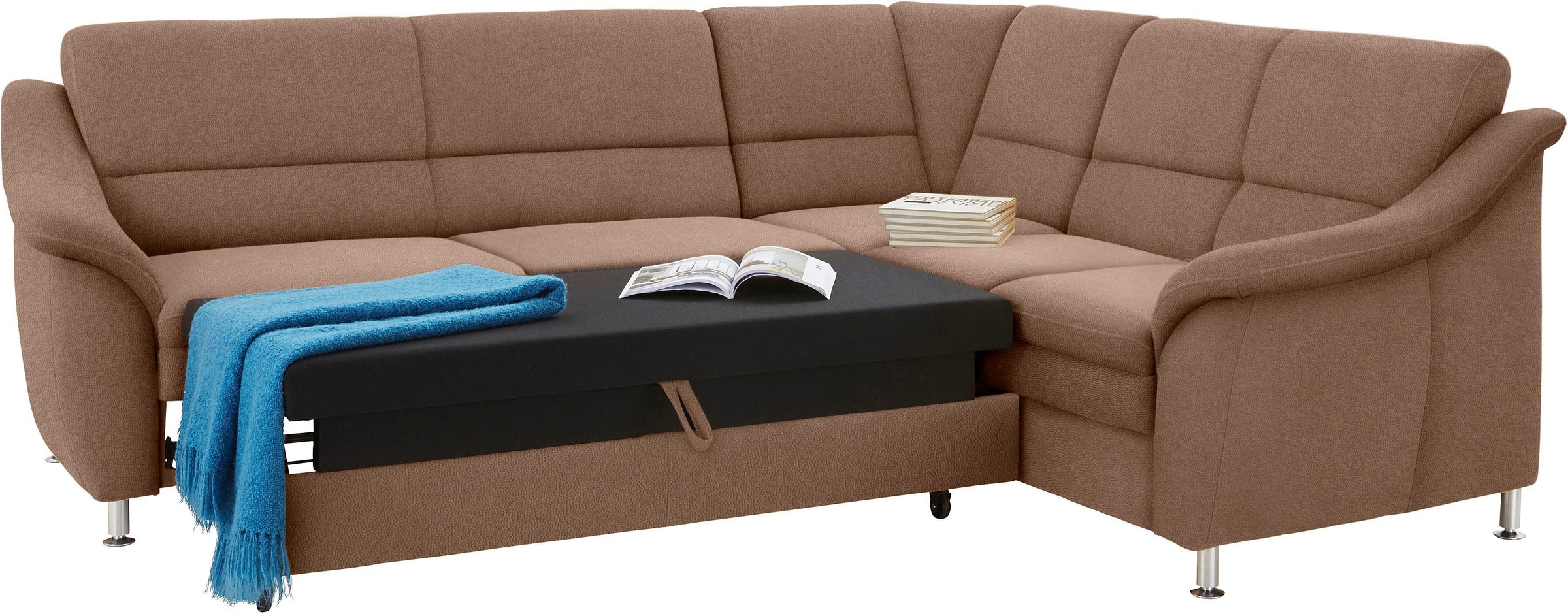sit&more Ecksofa »Cardoso L-Form«, mit Federkern, wahlweise mit Bettfunktion und Schubkasten