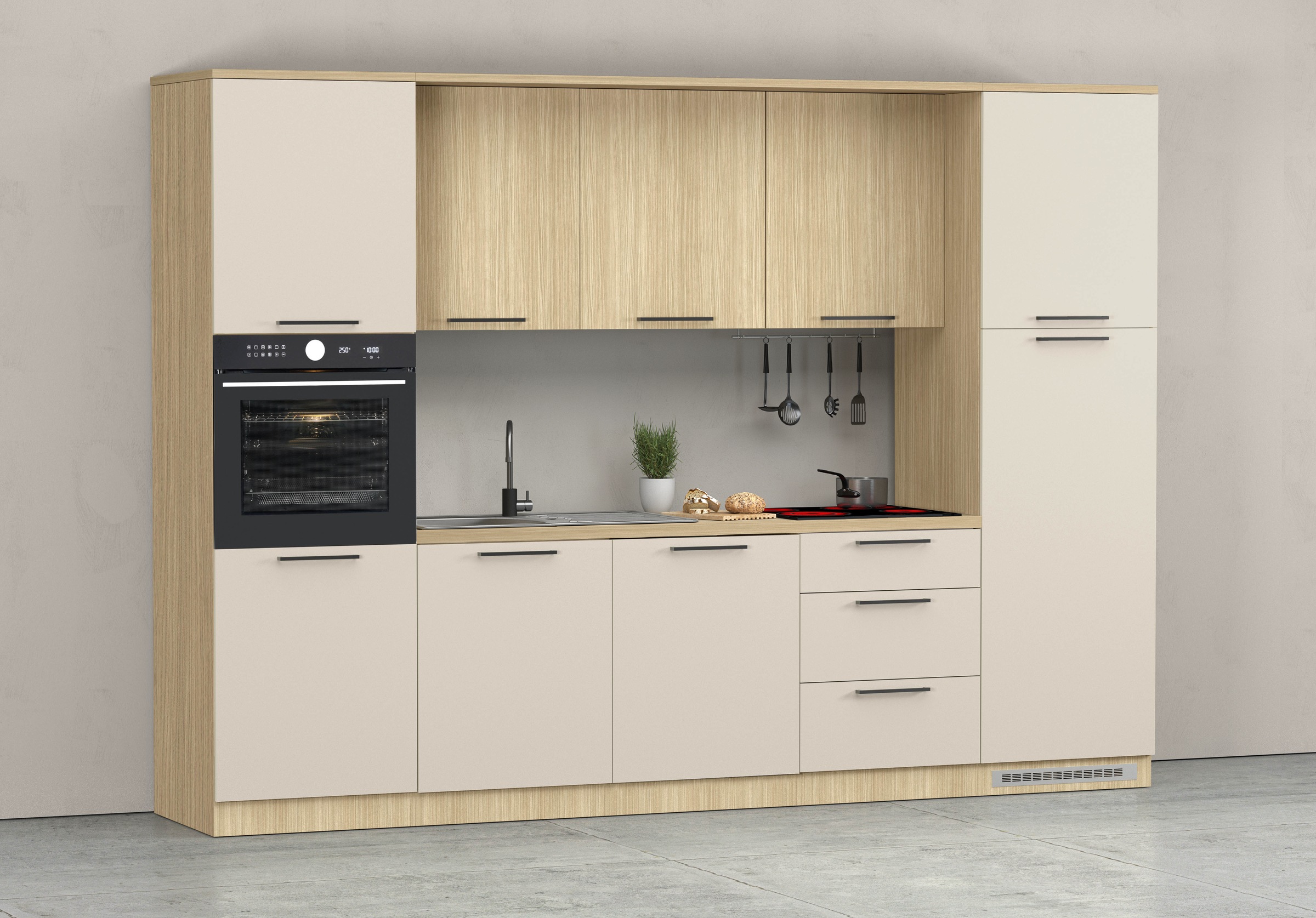 KOCHSTATION Küchenzeile »KS-Luna, Einbauküche, Zeilenküche, Küchenblock« Breite 300 cm, wahlweise mit Hanseatic-E-Geräten
