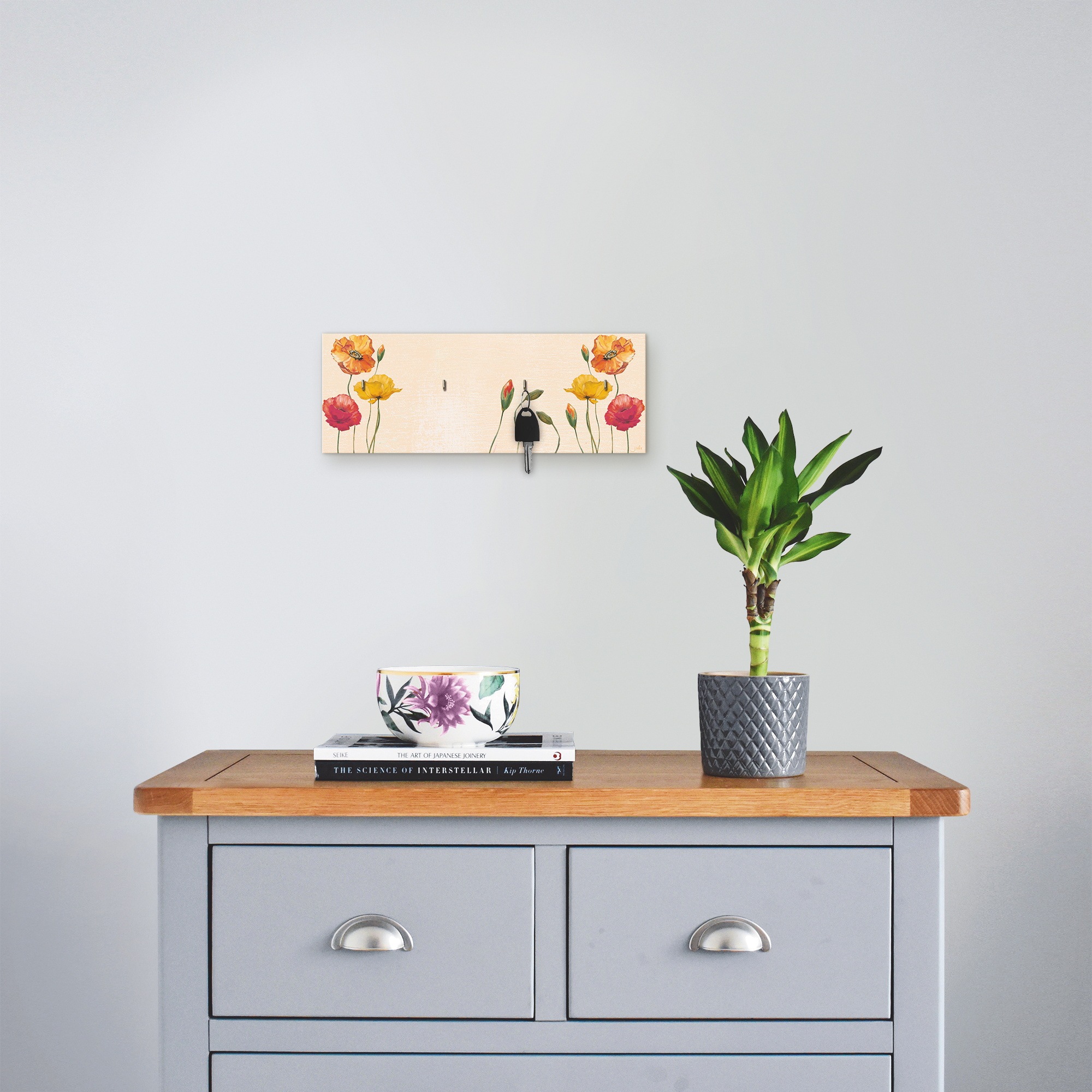 Artland Hakenleiste »Bunte Mohnblumen«, MDF
