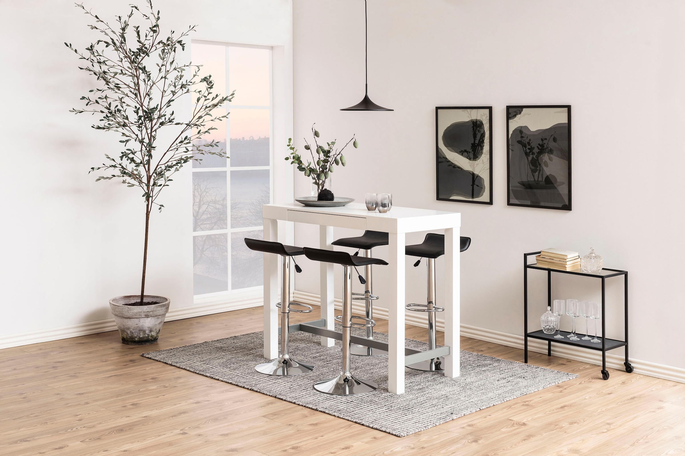 ACTONA GROUP Rollwagen »Stoke«, (1 St.), Servierwagen mit 2 Rollen und 2 Ebene in Glas und Metall