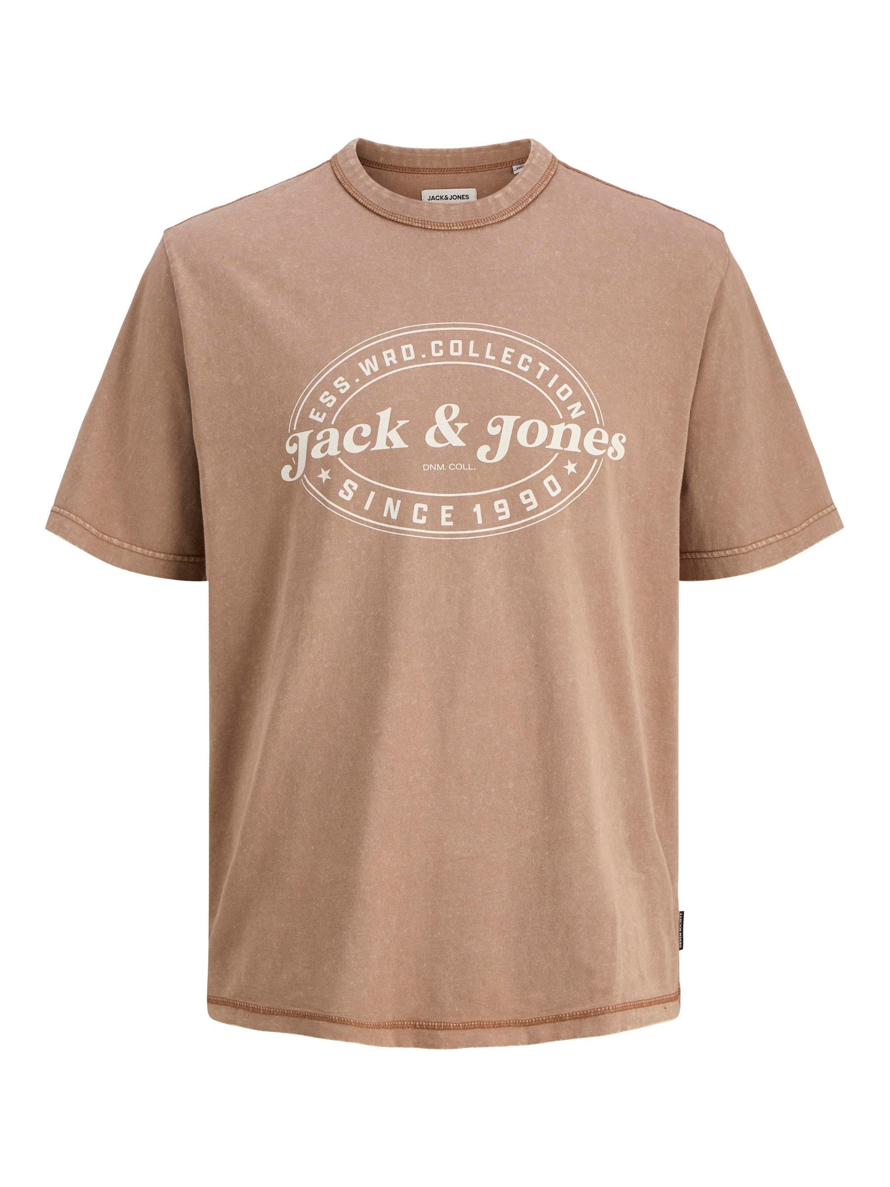 Jack & Jones Rundhalsshirt »JJEDOVER PRINT TEE SS CREW NECK«