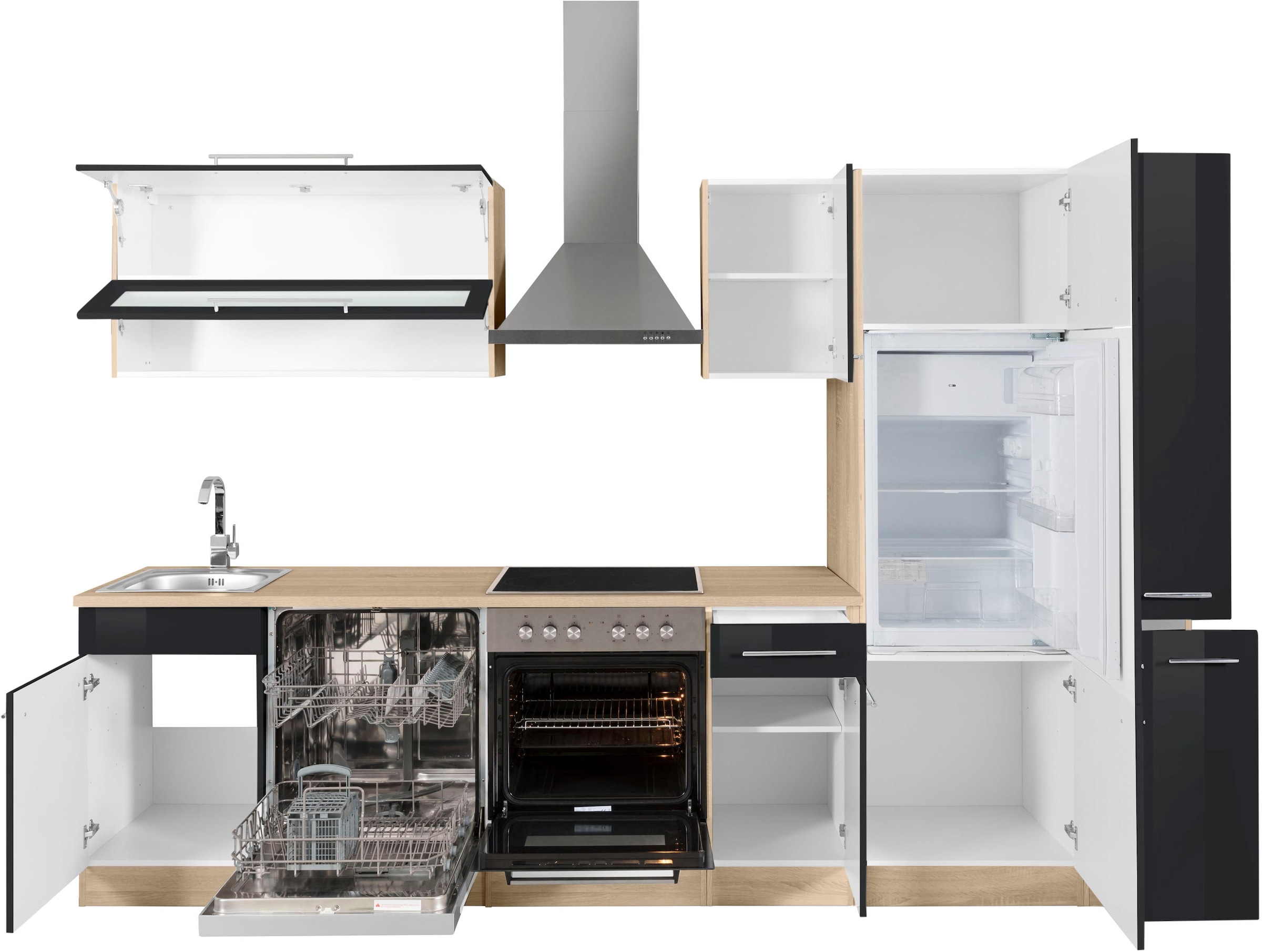 KOCHSTATION Küchenzeile »KS-Eton«, mit E-Geräten, Breite 300 cm