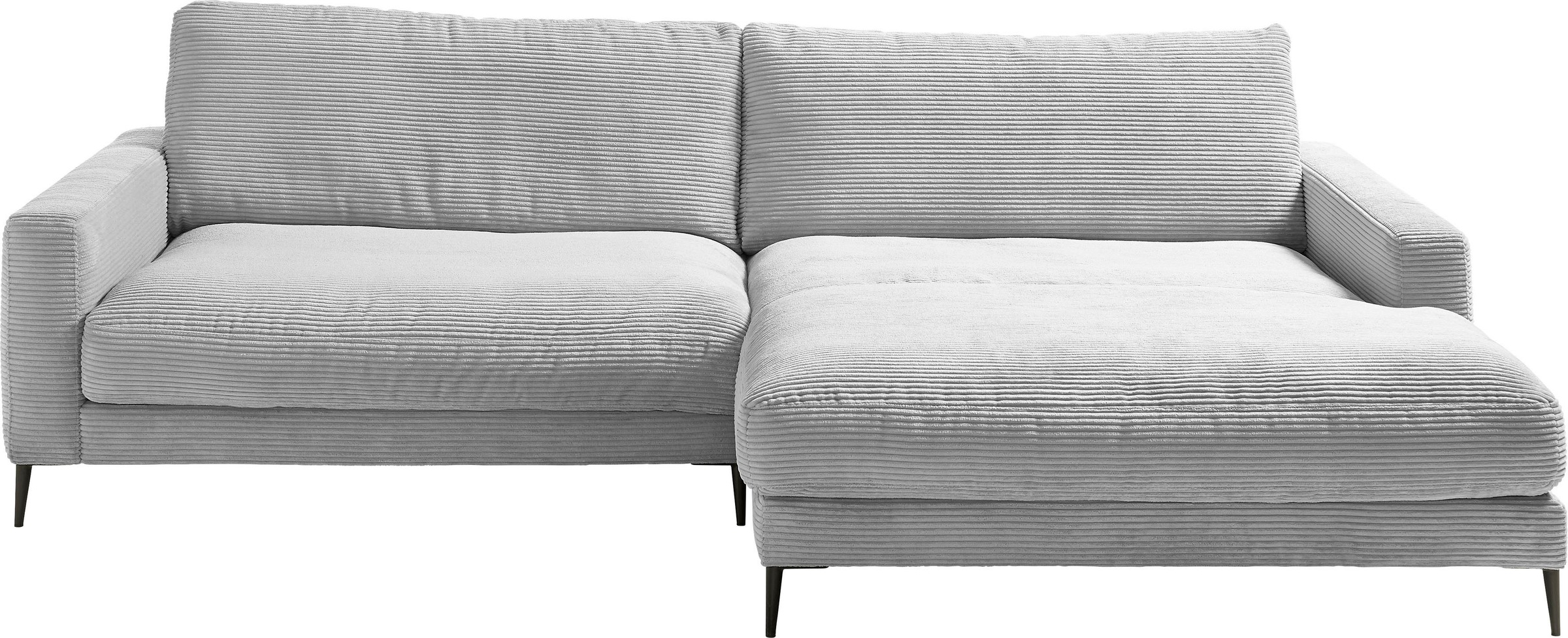 INOSIGN Ecksofa »Downtown, B/T/H: 272/190/84 cm L-Form«, weicher Sitzkomfort auch in Cord und Bouclé, incl. Zierkissen