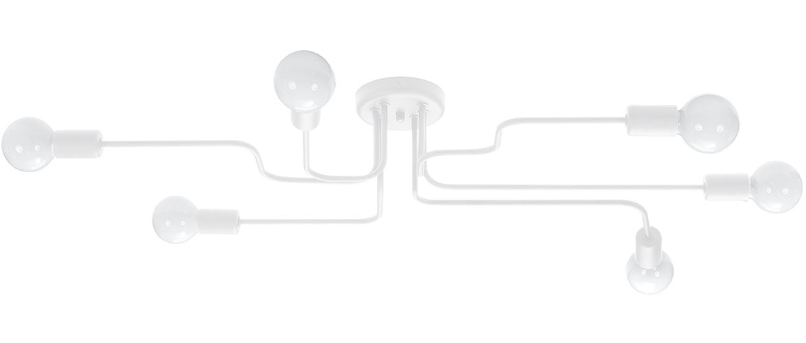 SOLLUX lighting Deckenleuchte »Kronleuchter VECTOR 6 weiß«, 6 flammig, Leuc günstig online kaufen
