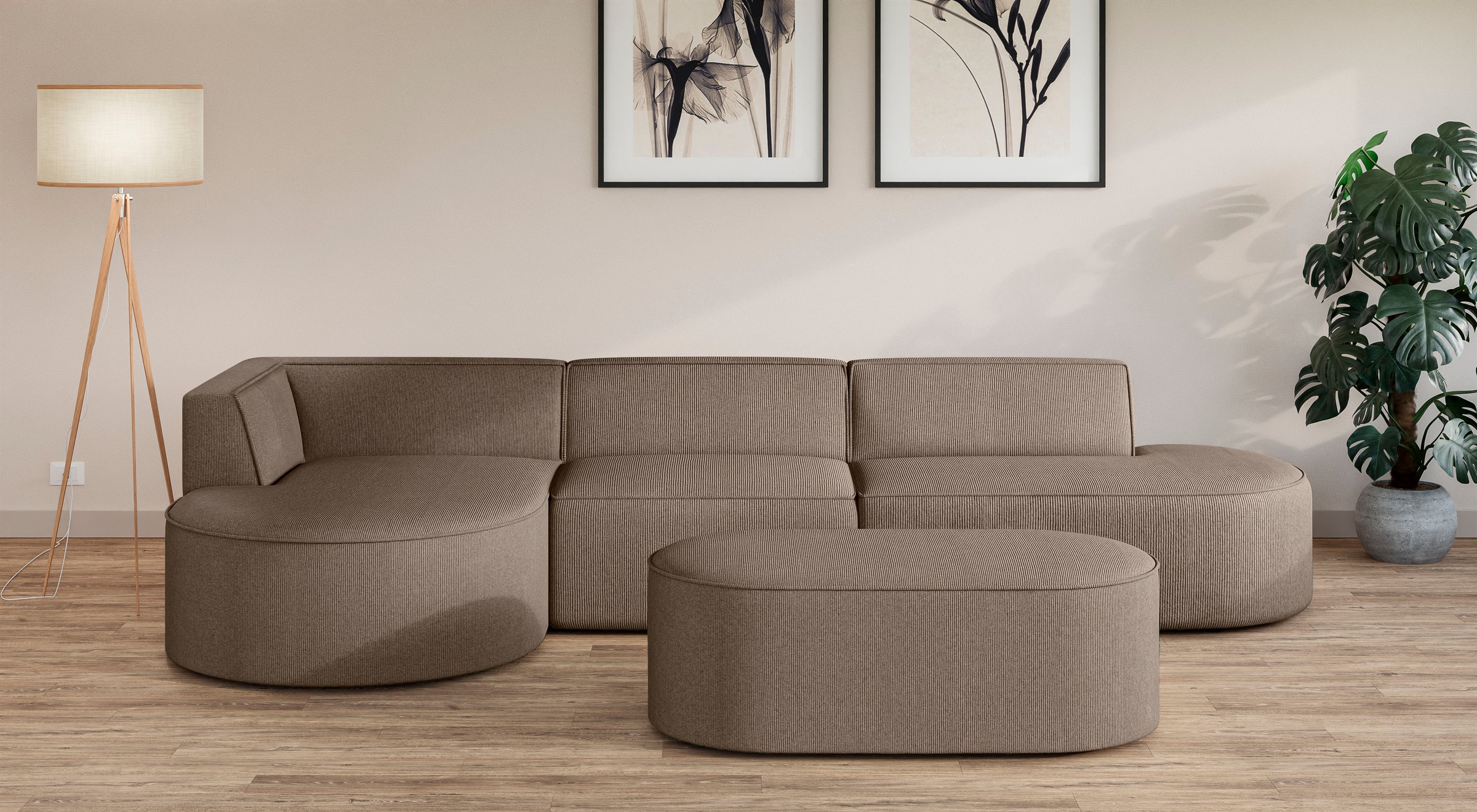 andas Ecksofa »EIVIND Designer Sofa mit Ottomane rechts/links, B/T/H: 343/1 günstig online kaufen