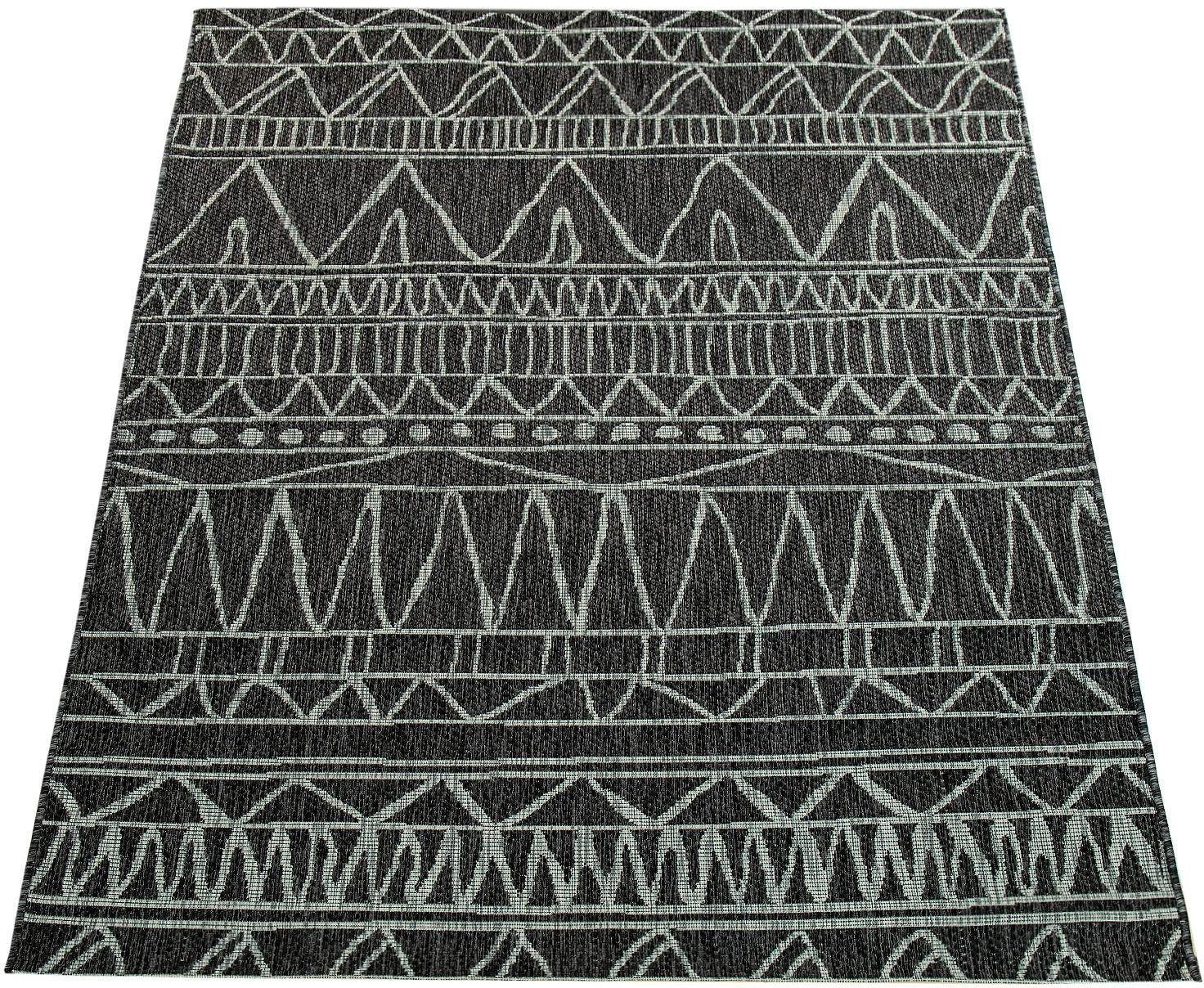 Paco Home Teppich »Illusion 321«, rechteckig, 5 mm Höhe, Flachgewebe, modernes Design, In- und Outdoor geeignet, UV-beständig