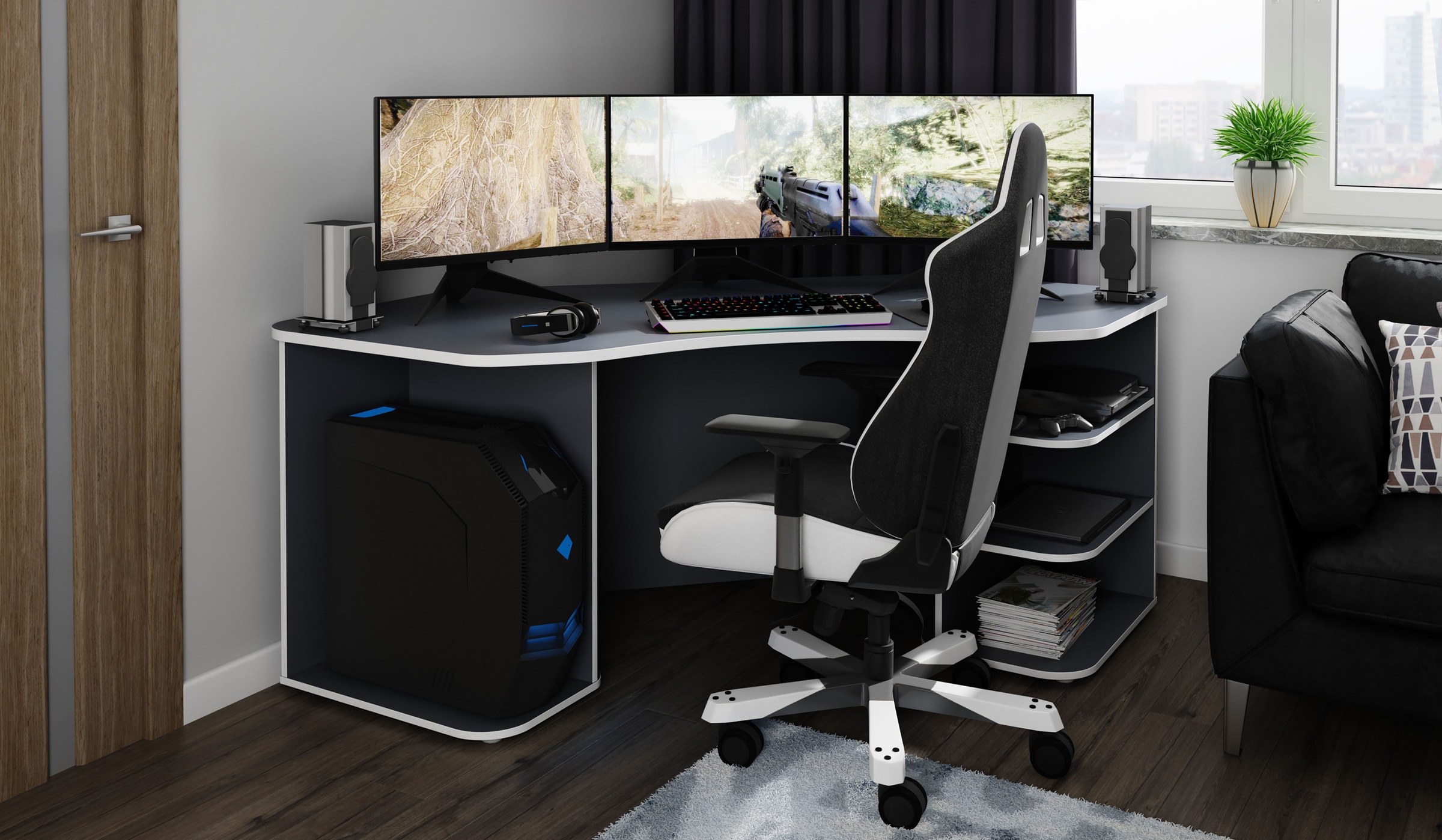 Eck-Gamingtisch