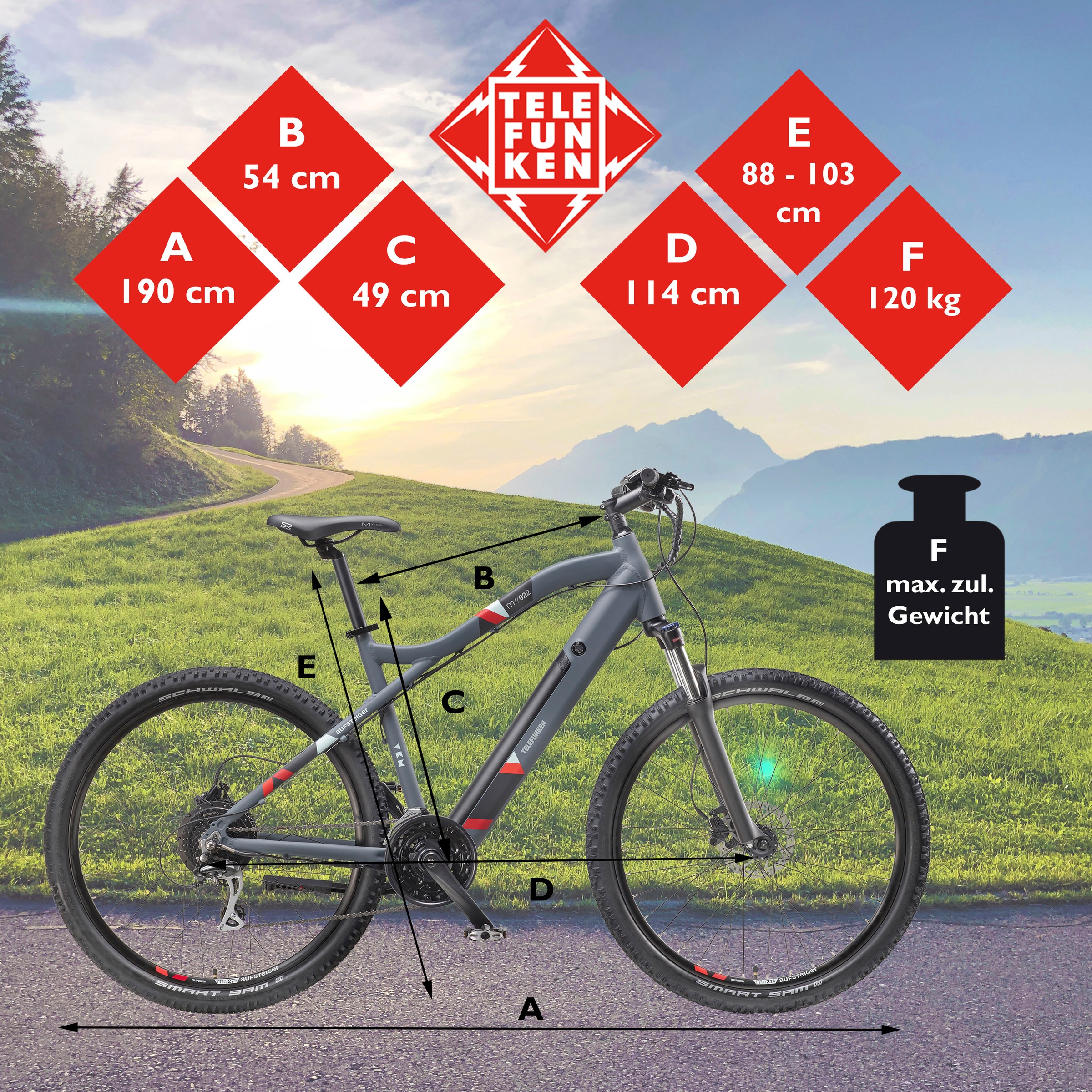 6. Bild von Telefunken E-Bike »Aufsteiger M922«, 24 Gang, Shimano, Acera, Heckmotor 250 W