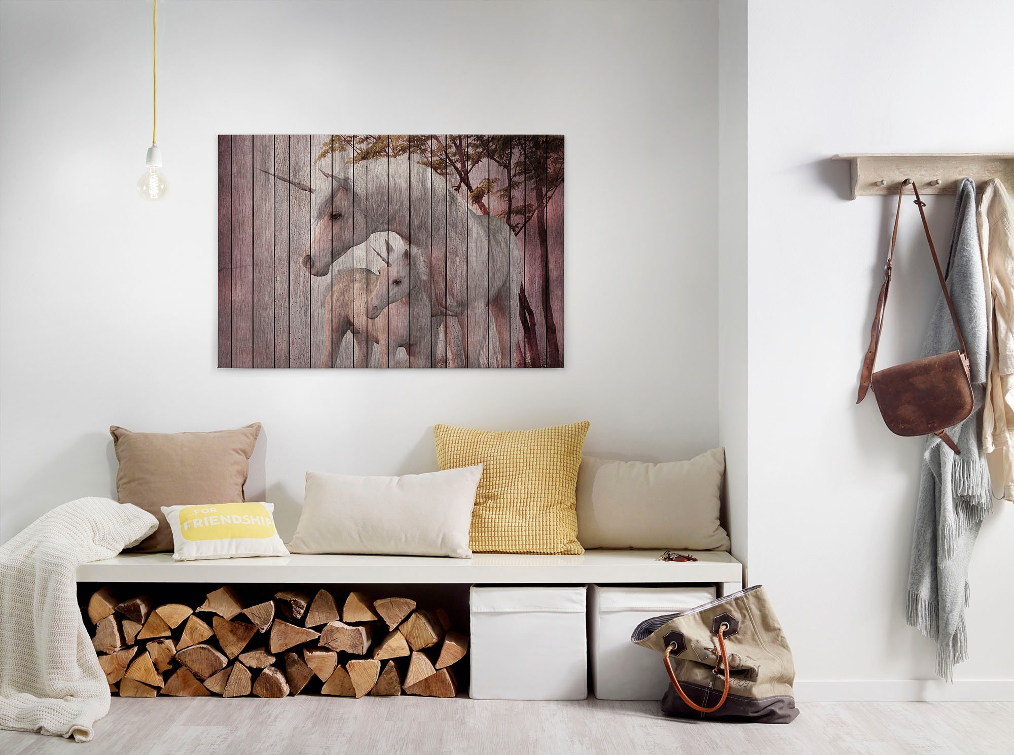 Bricoflor Einhorn Leinwandbild Für Kinderzimmer Und Schlafzimmer Einhorn Wa günstig online kaufen