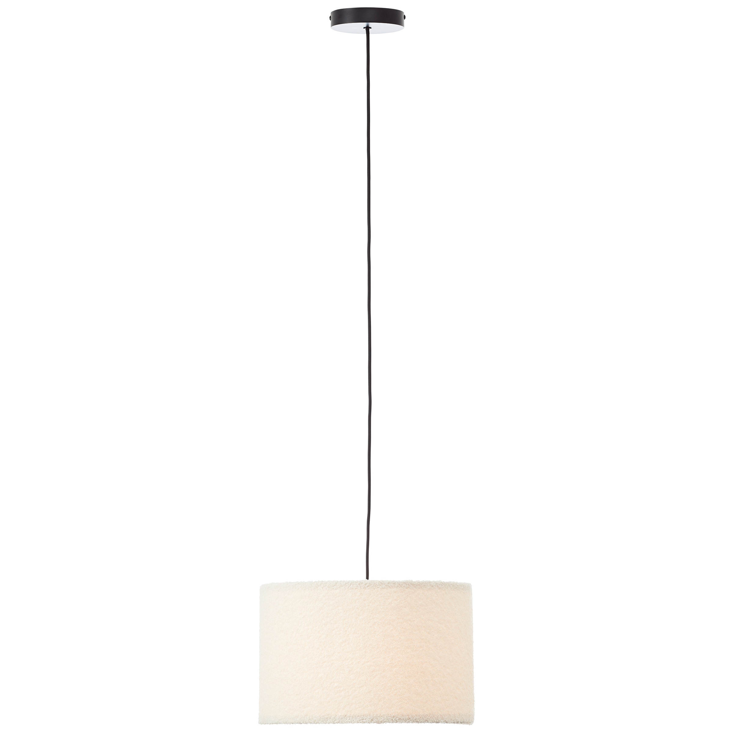 Brilliant Pendelleuchte »Teddy«, 1 flammig, Leuchtmittel E27 | ohne Leuchtmittel, flauschiger Teddystoff, 150 x 35 cm, E27, kürzbar, Textil, beige