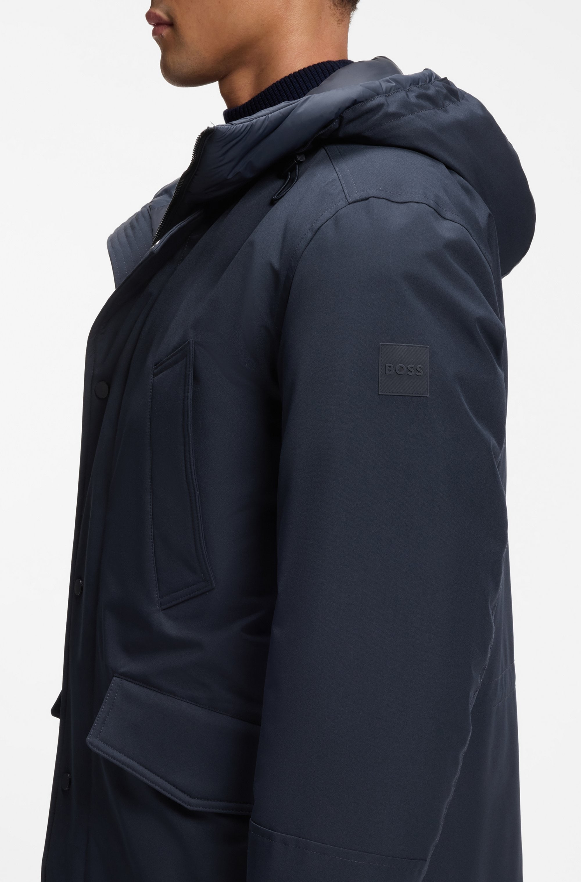 BOSS ORANGE Parka »Osiass1« mit Kapuze im Relaxed Fit, wasserabweisend