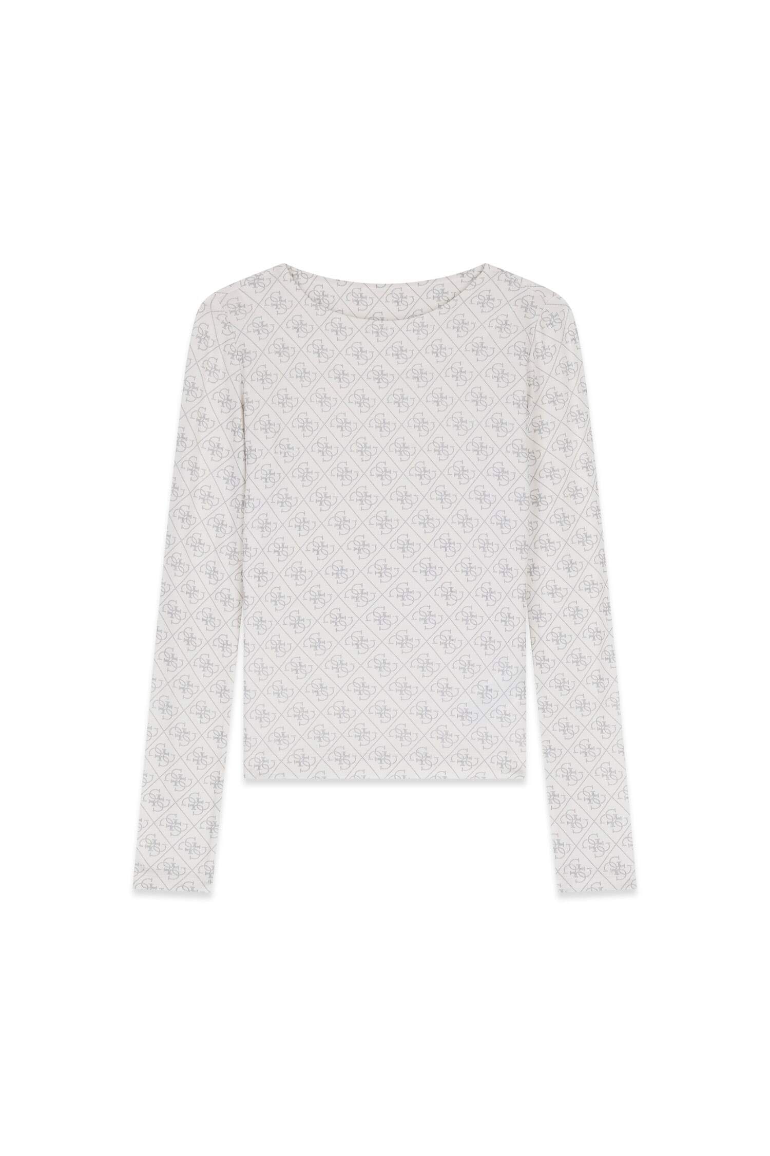 Guess Langarmshirt »LS BOAT NK TEODORA 4G ALLOVER« in weicher Viskosequalität mit Stretch-Anteil