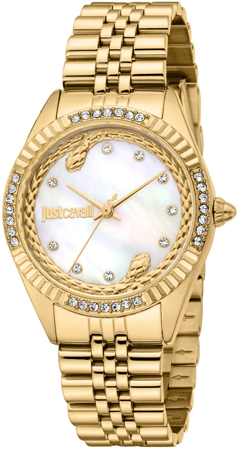 Just Cavalli Time Quarzuhr »Vittoria«, (Set, 2 tlg., mit Schmuckarmband), Armbanduhr, Damenuhr, Edelstahlarmband, Ideal auch als Geschenk