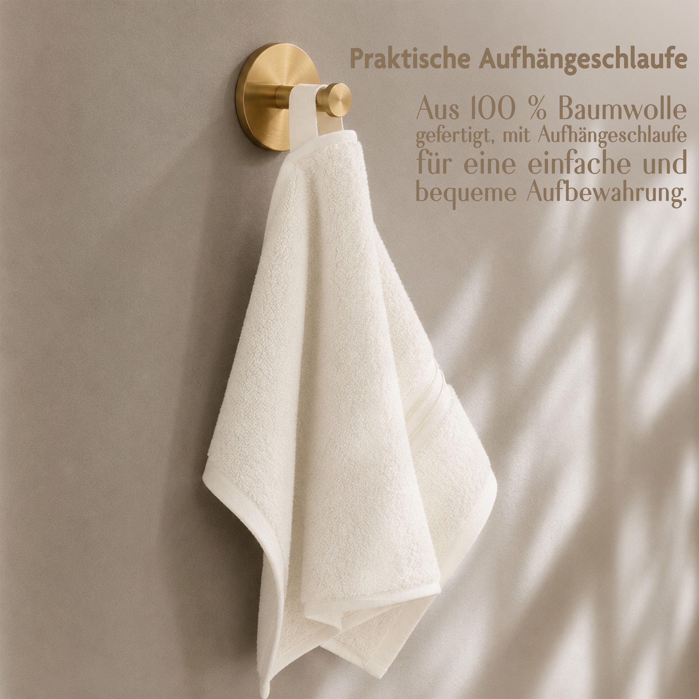 HAMMETEX Gaestehandtuecher »5er Set, 30x50 cm, weich & saugstark, 100% Baumwolle« mit Bordüre, einfarbig, Schlaufe, 100% Baumwolle Frottee