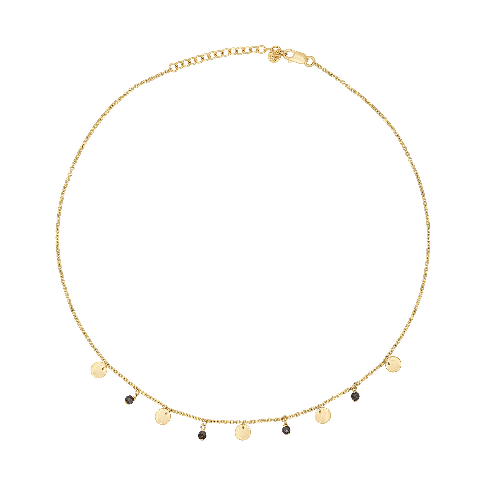 CAÏ Collierkettchen »925 Silber vergoldet Hämatit Plättchen«