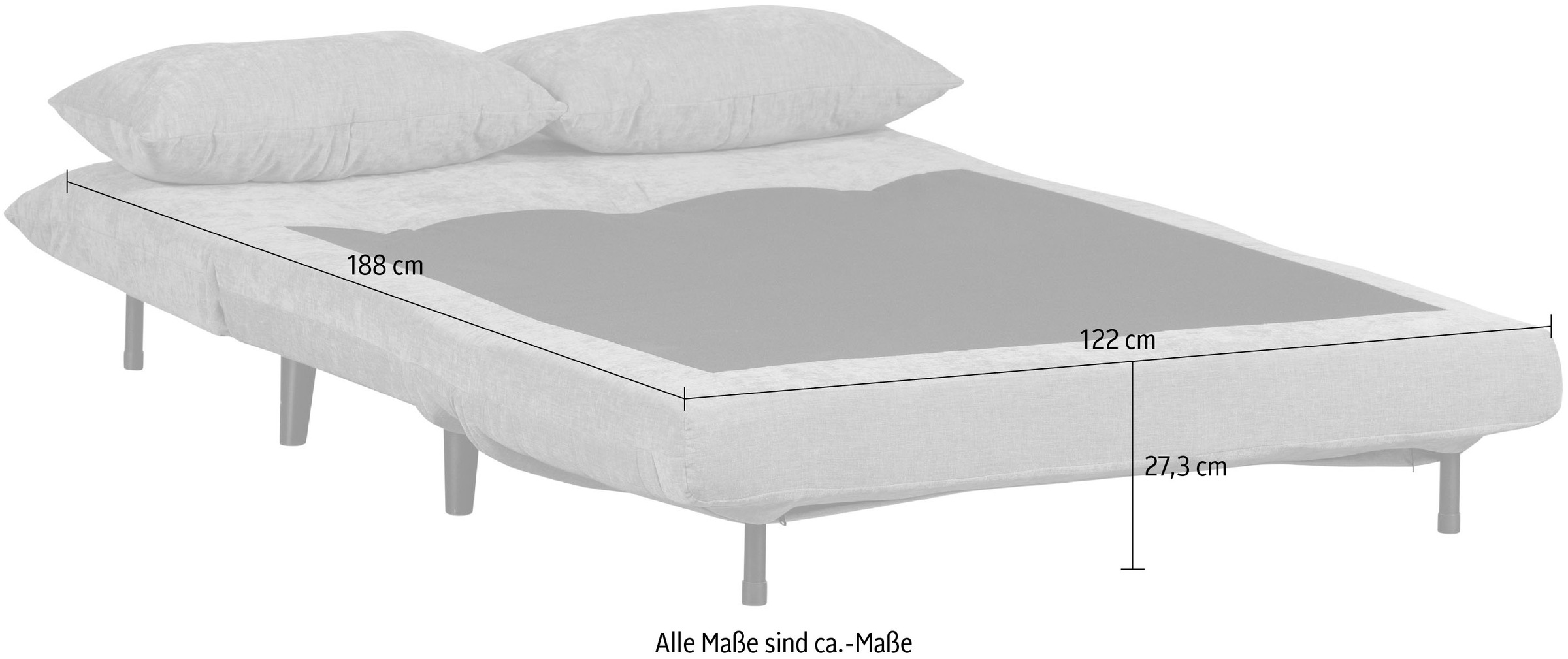 WOOOD Schlafsofa »Xem Chenille-Bezug gewebt mit Schlaffunktion, H 80 x B 122 x D 92 cm« Liegefläche 188 cm, Tragkraft 140 kg, Maximale Verschleißfestigkeit