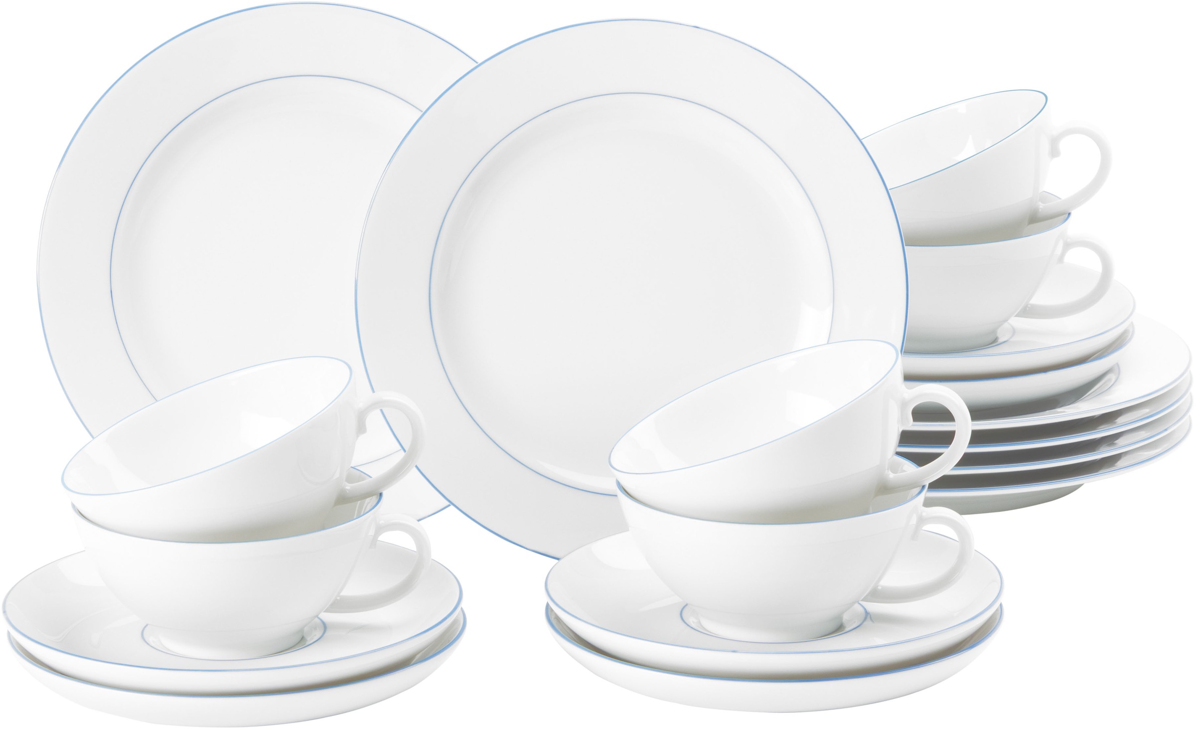 Seltmann Weiden Teeservice »Teeservice 18-teilig Sonate Blue Lines, Teetass günstig online kaufen