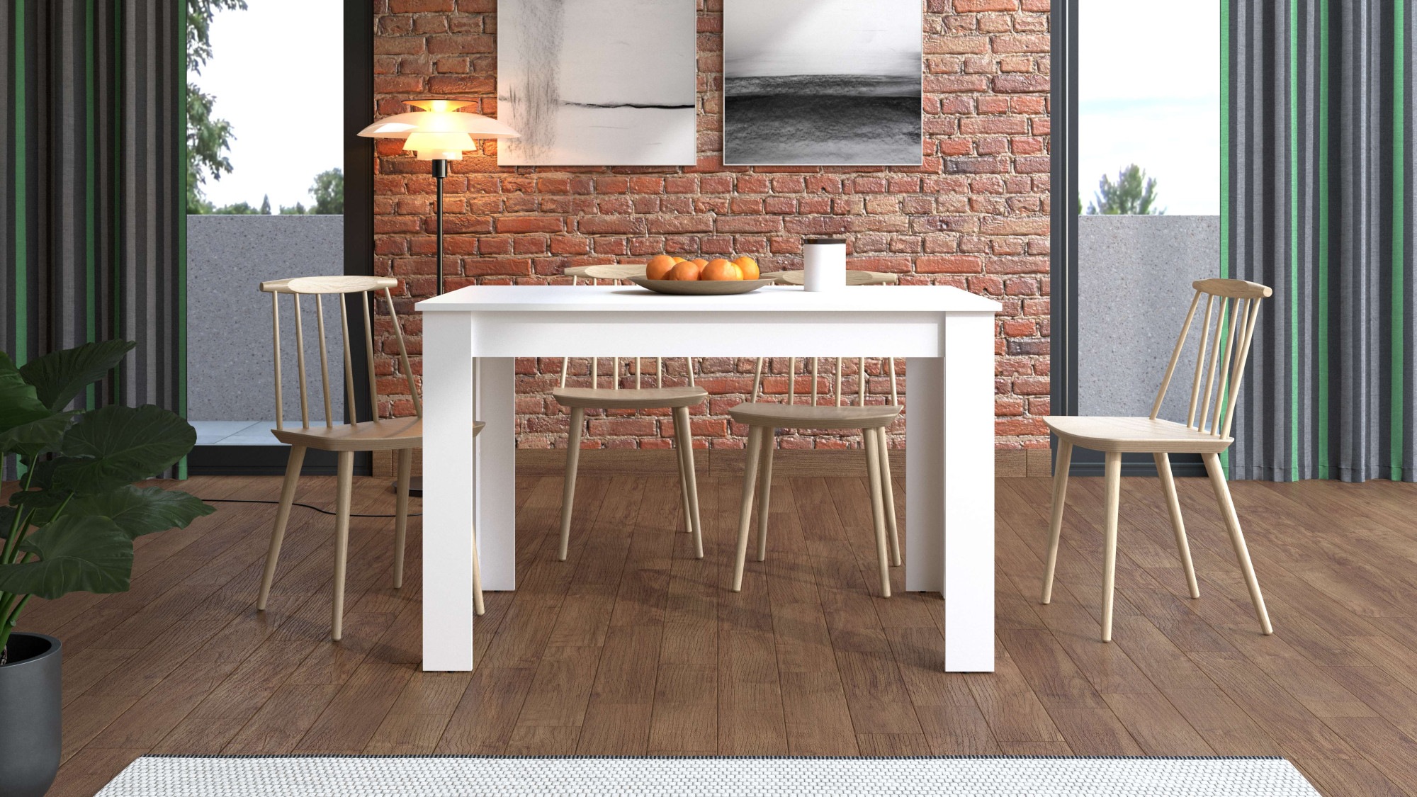 Home affaire Esstisch »Hamar Esszimmertisch 120x80, Weiß oder Eiche Holz Kü günstig online kaufen