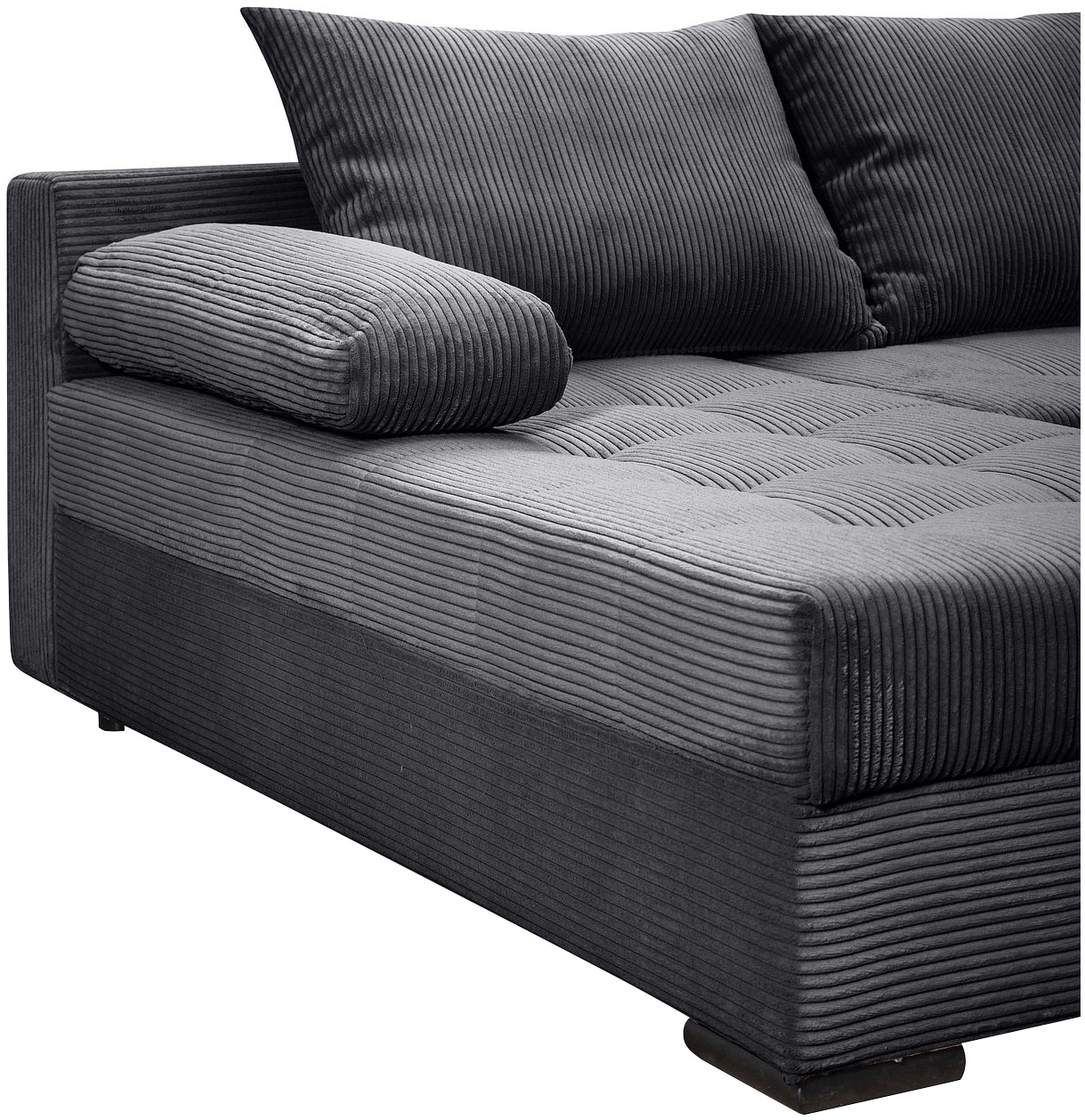 COLLECTION AB Wohnlandschaft »Josy U-Form, Breite 269 cm, Flachgewebe, Struktur, Cord & Cord/Mix«, (Cord-/Mix), inkl. Bettfunktion, Bettkasten, mit 3 gleich großen Rückenkissen
