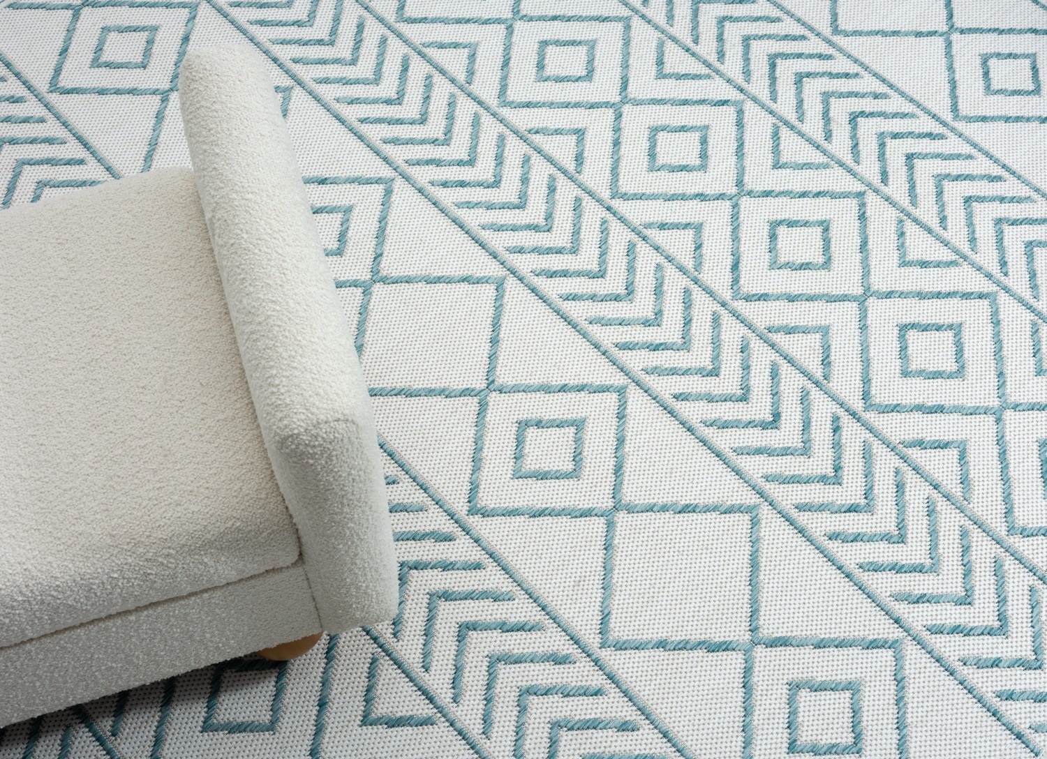 Myflair Möbel & Accessoires Teppich »Liva Lagerräumung«, rechteckig, 8 mm Höhe, Wendeteppich, Rauten Motiv, Outdoor geeignet, Balkon, Terrasse