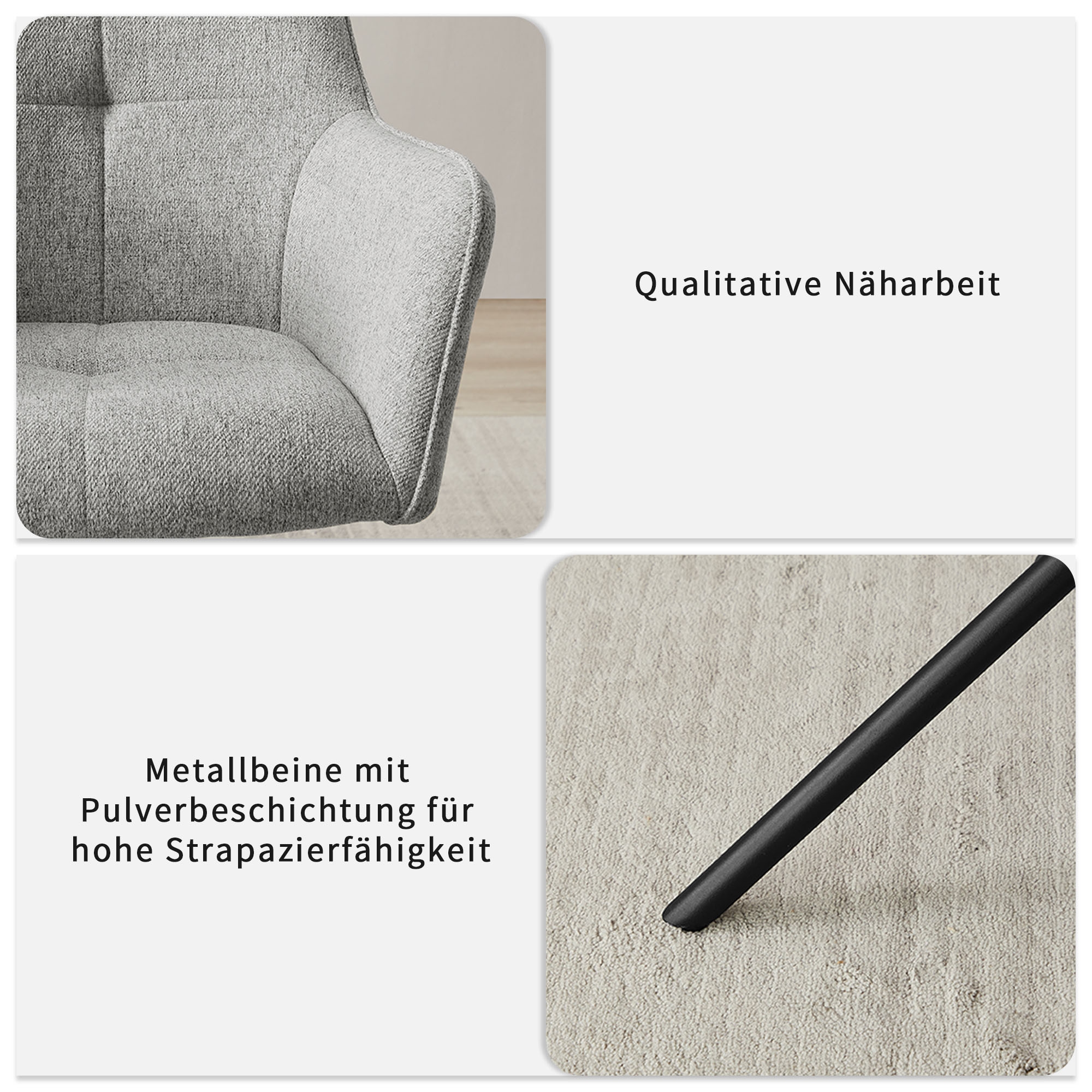 OTTO home Drehstuhl »Haily« (Set) hochwertiger Strukturstoff, robustem Metallgestell