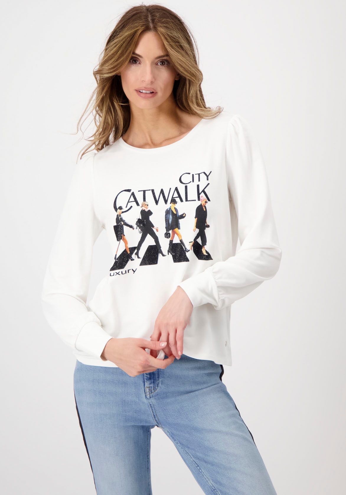 Print bestellen Monari online Catwalk Rundhalsshirt, mit