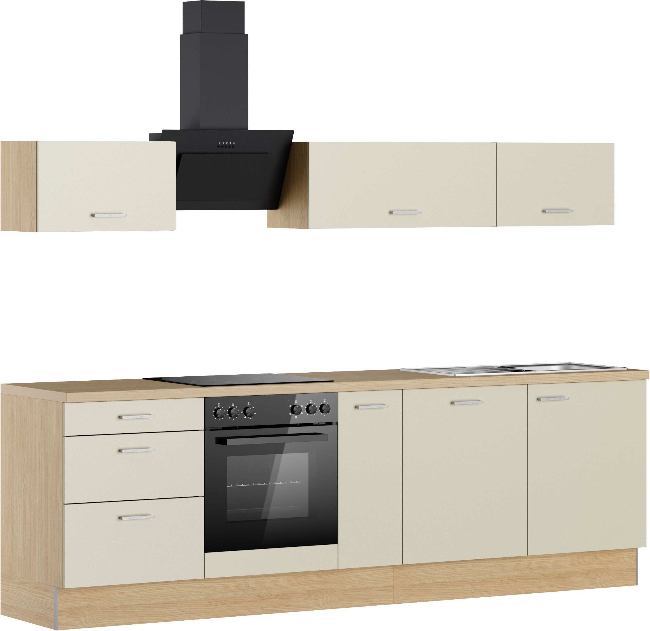 KOCHSTATION Küchenzeile »KS-Sion« Breite 270 cm, schnelle Montage mit OPTIsnap, wahlweise mit E-Geräten