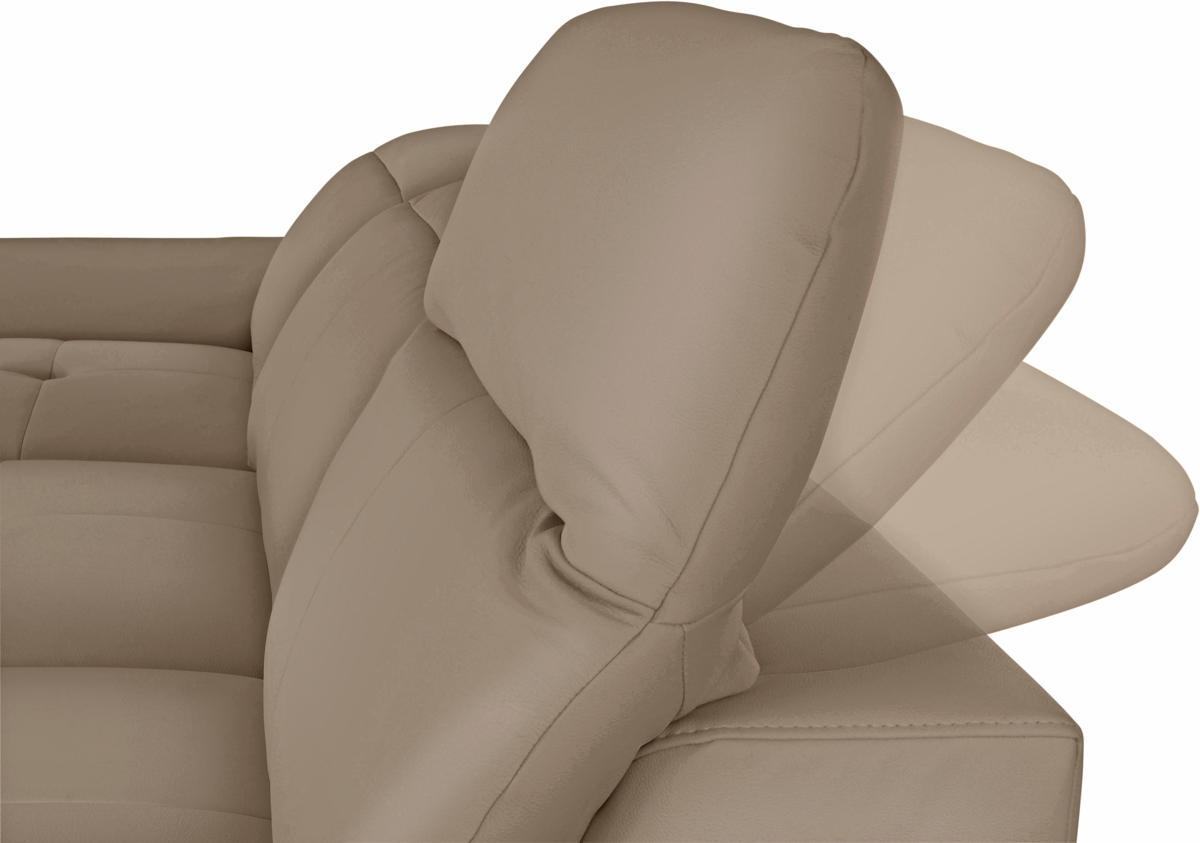 exxpo - sofa fashion Ecksofa »Mantua 2, inkl. Kopf- bzw. Rückenverstellung, bequem, L-Form«, wahlweise mit Bettfunktion und Bettkasten, tolle Verarbeitungsdetails