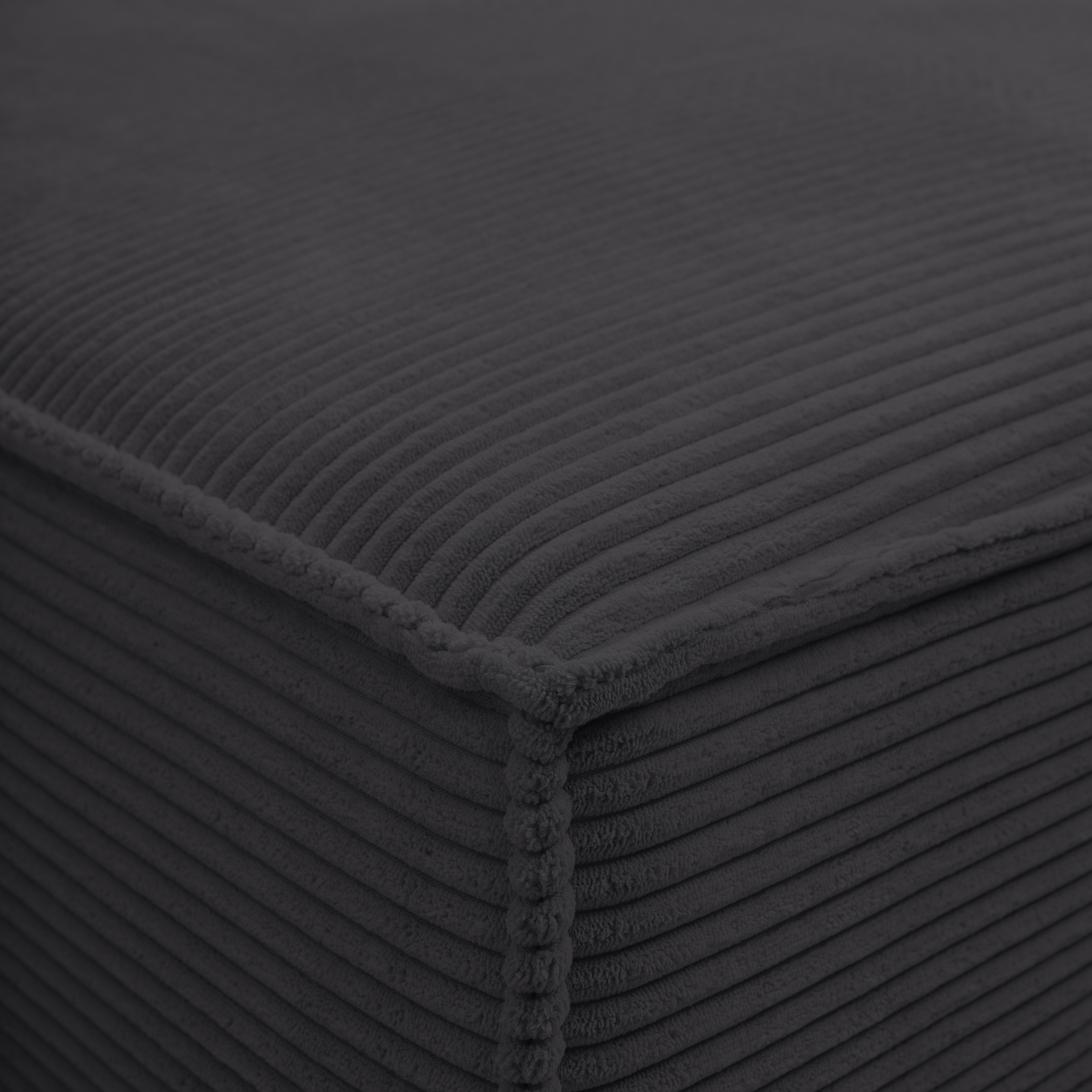 WERK2 Ecksofa »Atlanta-New, modernes Design, Stellmaße 280x147cm, L-Form, Kedernaht«, hoher Komfort, Schlaffunktion & Bettkasten, Cord, Anthrazit