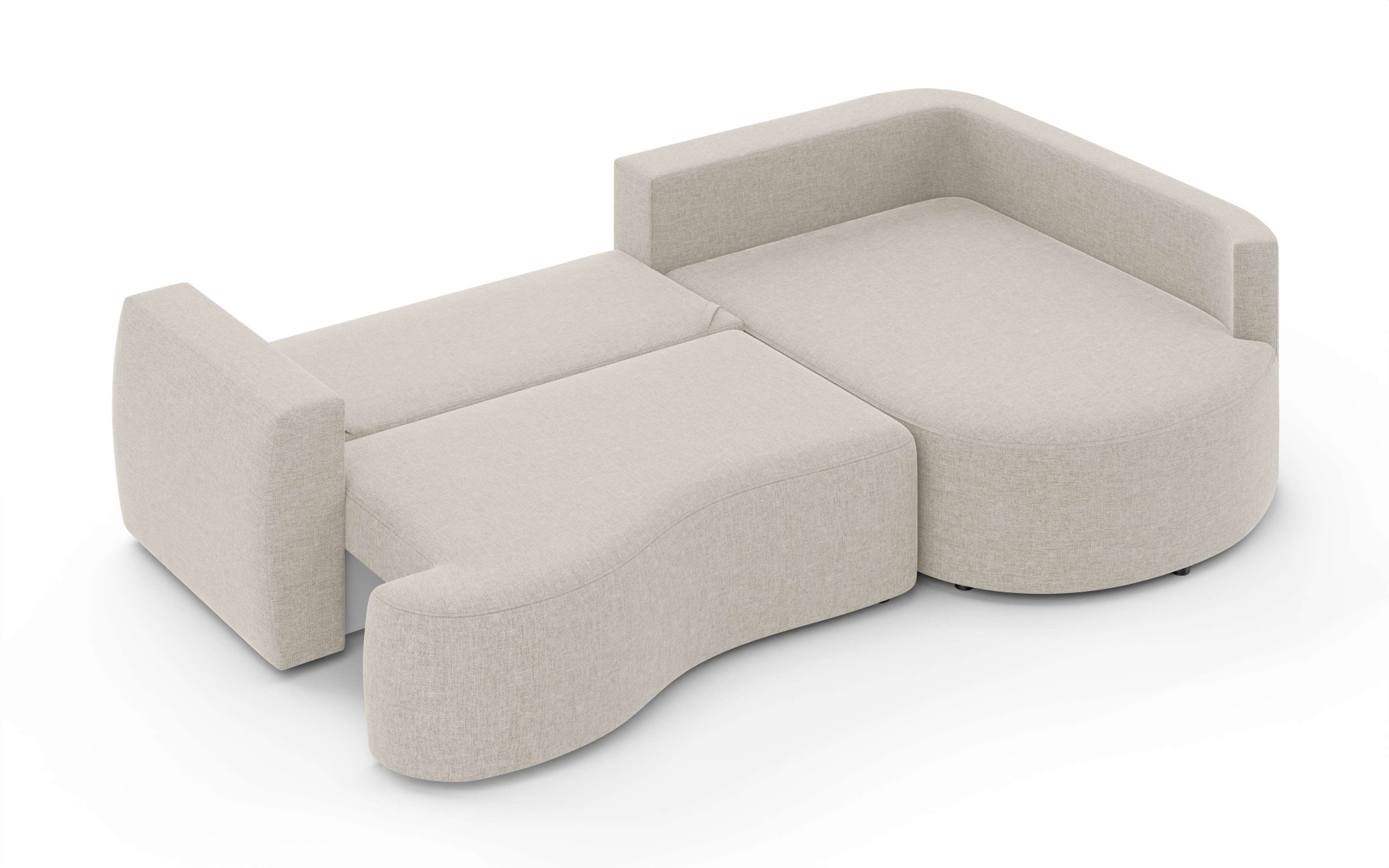 INOSIGN Ecksofa »Kahekili, Schlafsofa mit Bettkasten, Maße B/T/H: 255/181/90/ cm«, L-Form mit Wellenunterfederung, 7 Rückenkissen und 2 Zierkissen
