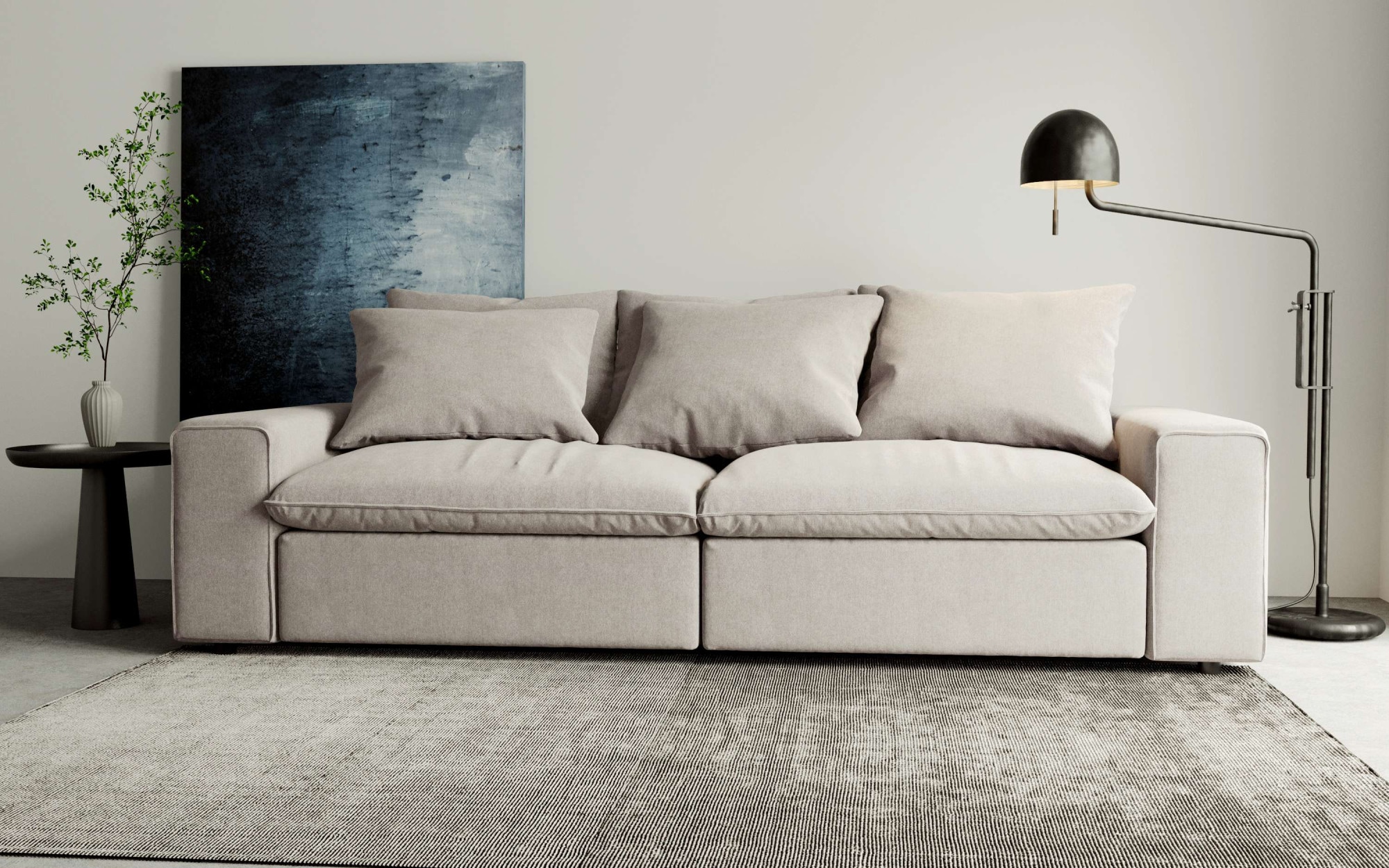 andas 3-Sitzer »Venslev«, Lounge-Sofa, mit extra tiefer Sitzfläche und losen Kissen