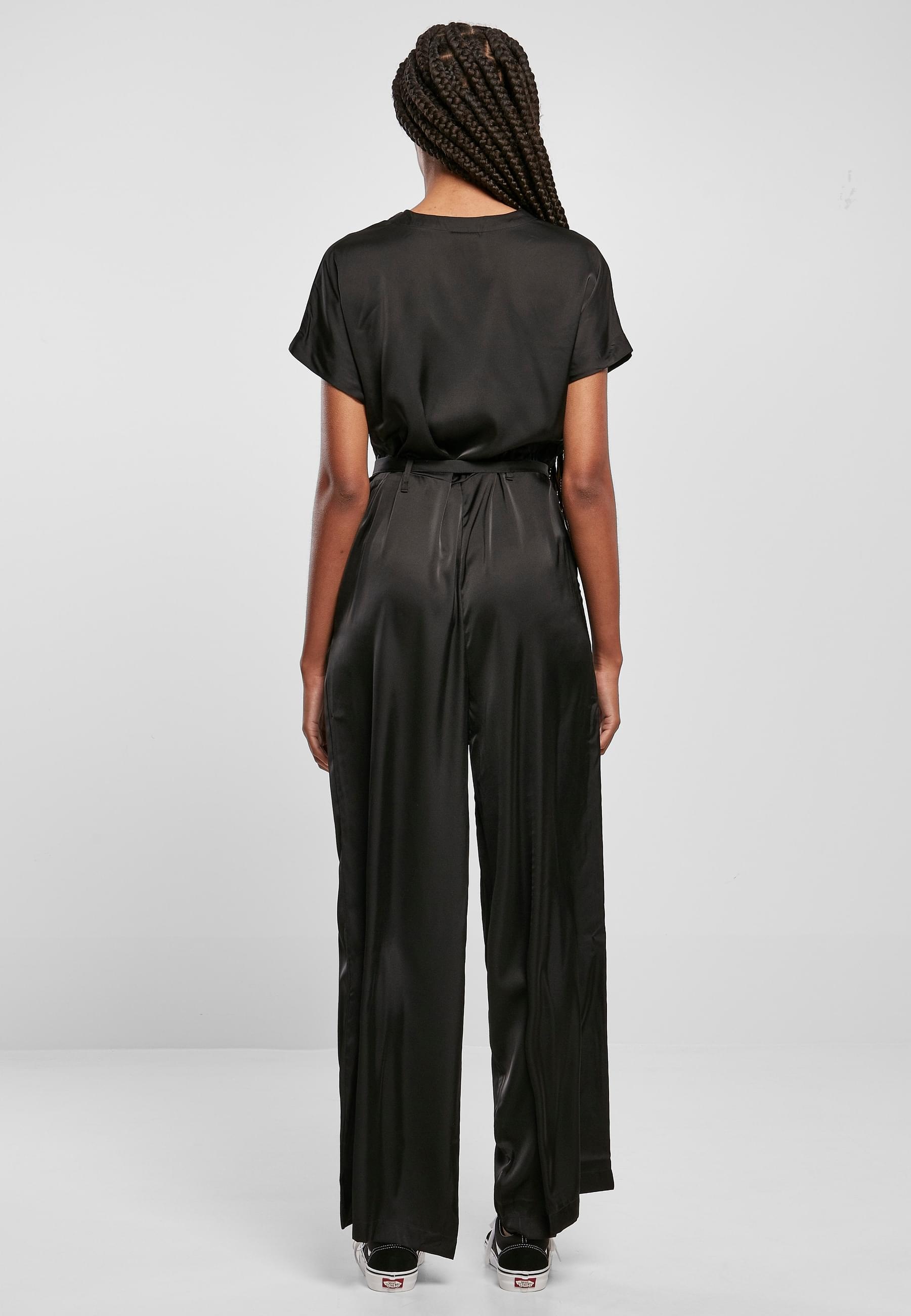 URBAN CLASSICS Jumpsuit »Urban Classics Damen Ladies Satin Wide Leg Belt Jumpsuit« 1 Stk.