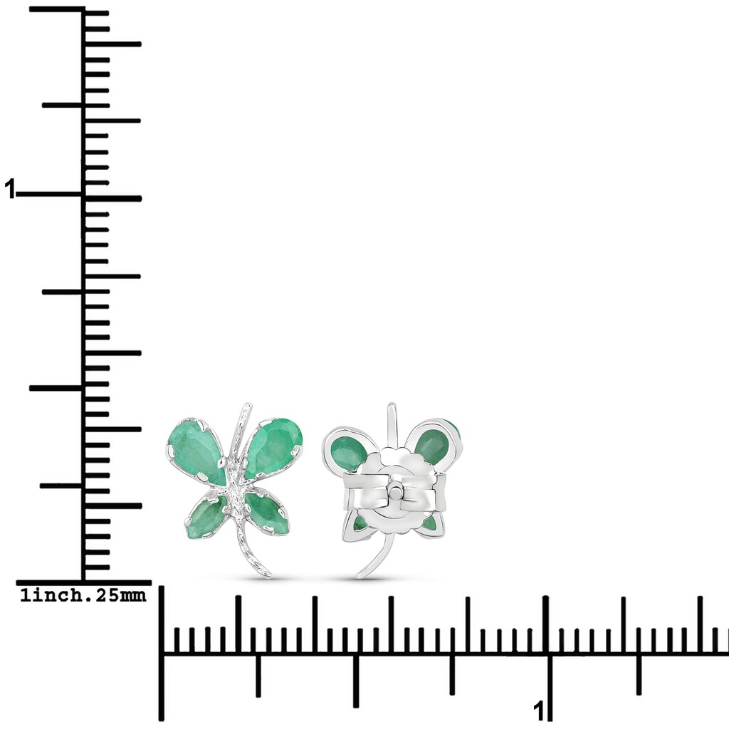 Vira Jewels Paar Ohrstecker »925-Sterling Silber rhodiniert Glänzend Smaragd grün«