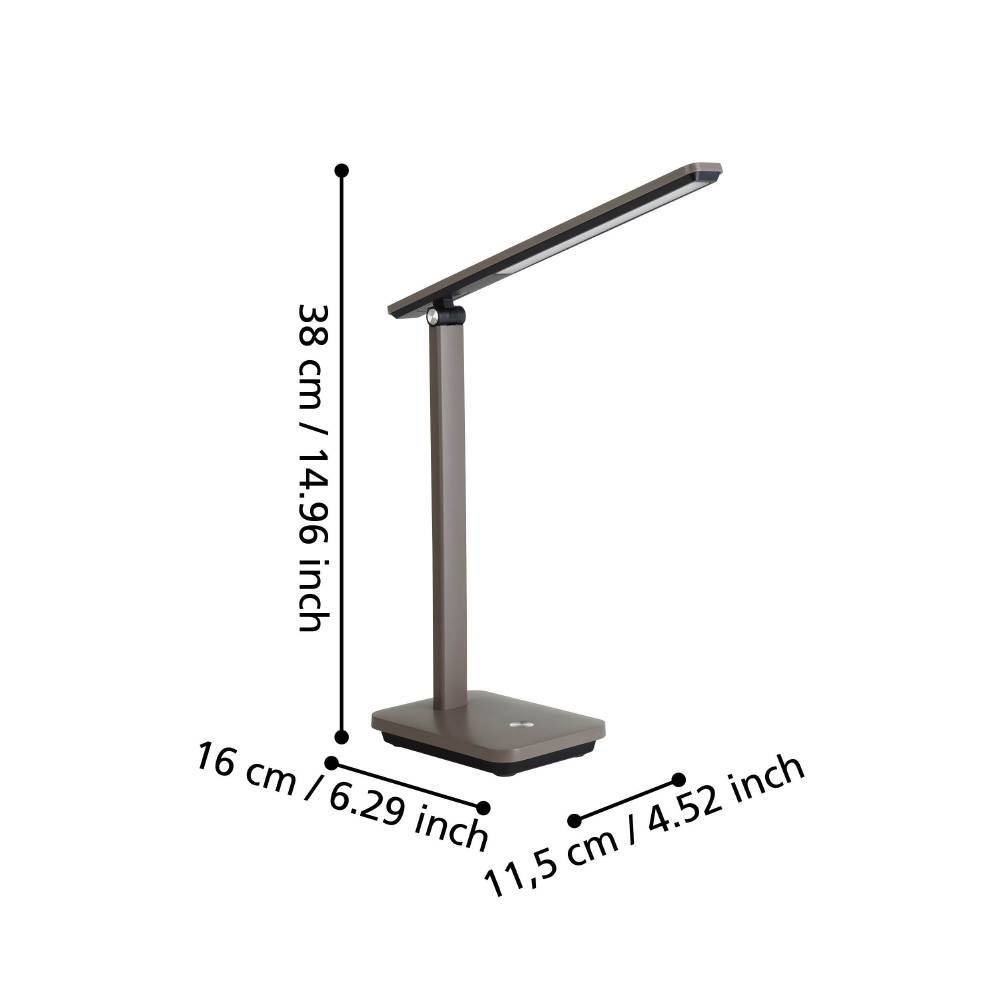 EGLO Tischleuchte »INIESTA«, 1 flammig, Leuchtmittel LED-Modul | LED fest integriert, Tischlampe touch dimmbar, USB Ladefunktion, Cappuccino und Schwarz