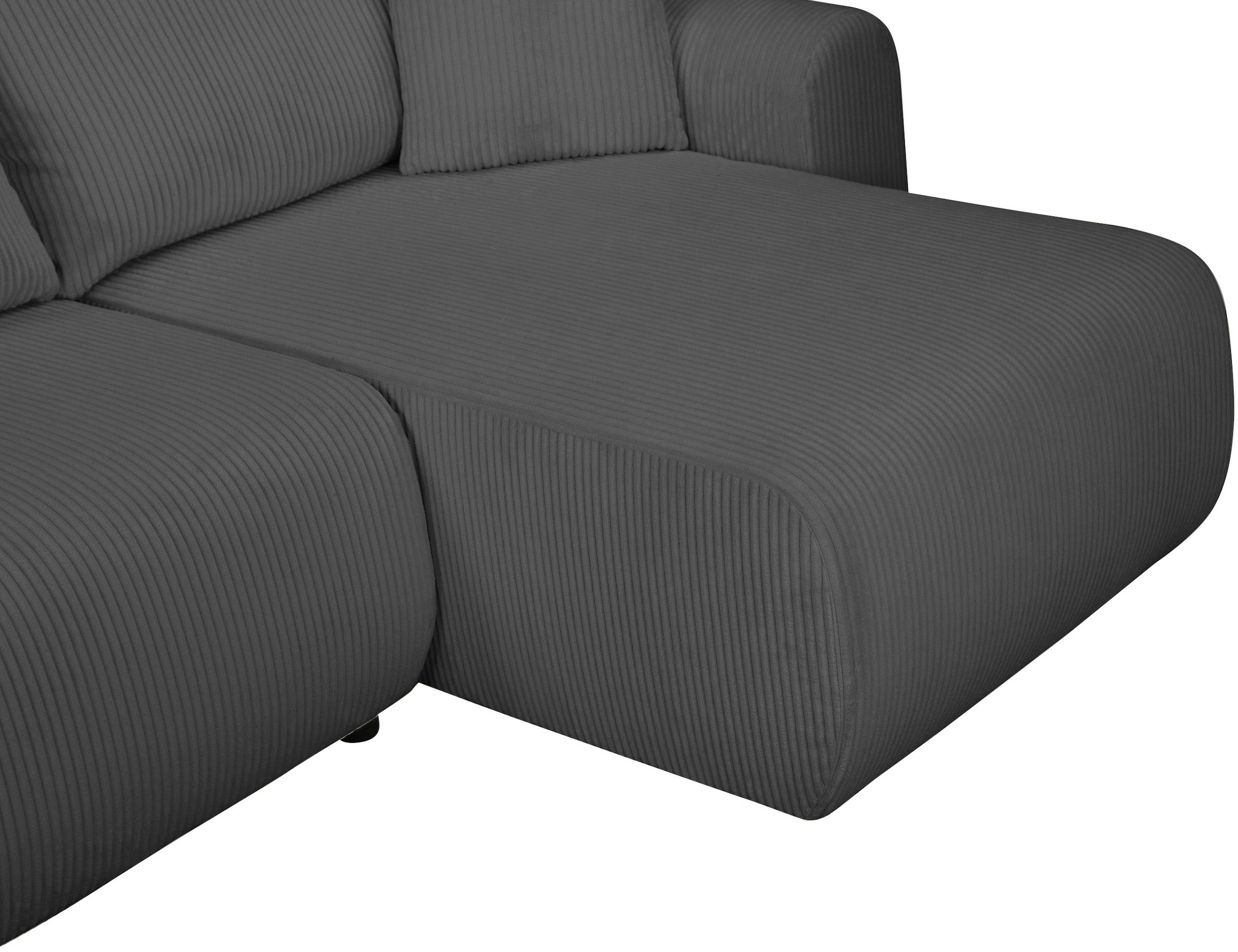 OTTO home Ecksofa »JONAA Cord L-Form, 241cm. OTTO. Verlässliche Qualität« Tonnentaschen-Federkern, Bettkasten, Schlafsofa (133/200)