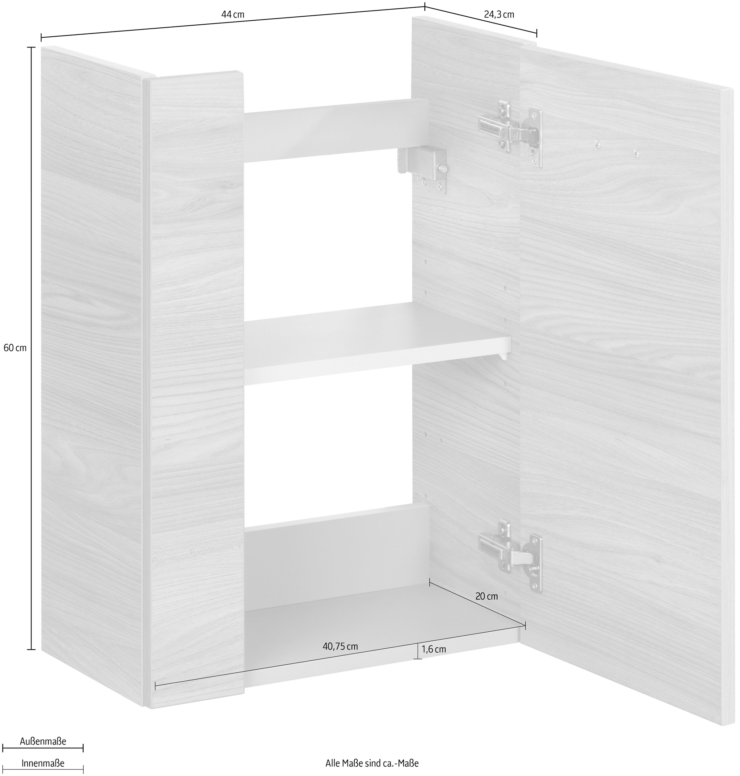 FACKELMANN Waschbeckenunterschrank »SBC«, Badmöbel für Gäste-WC, Breite ca. 45 cm