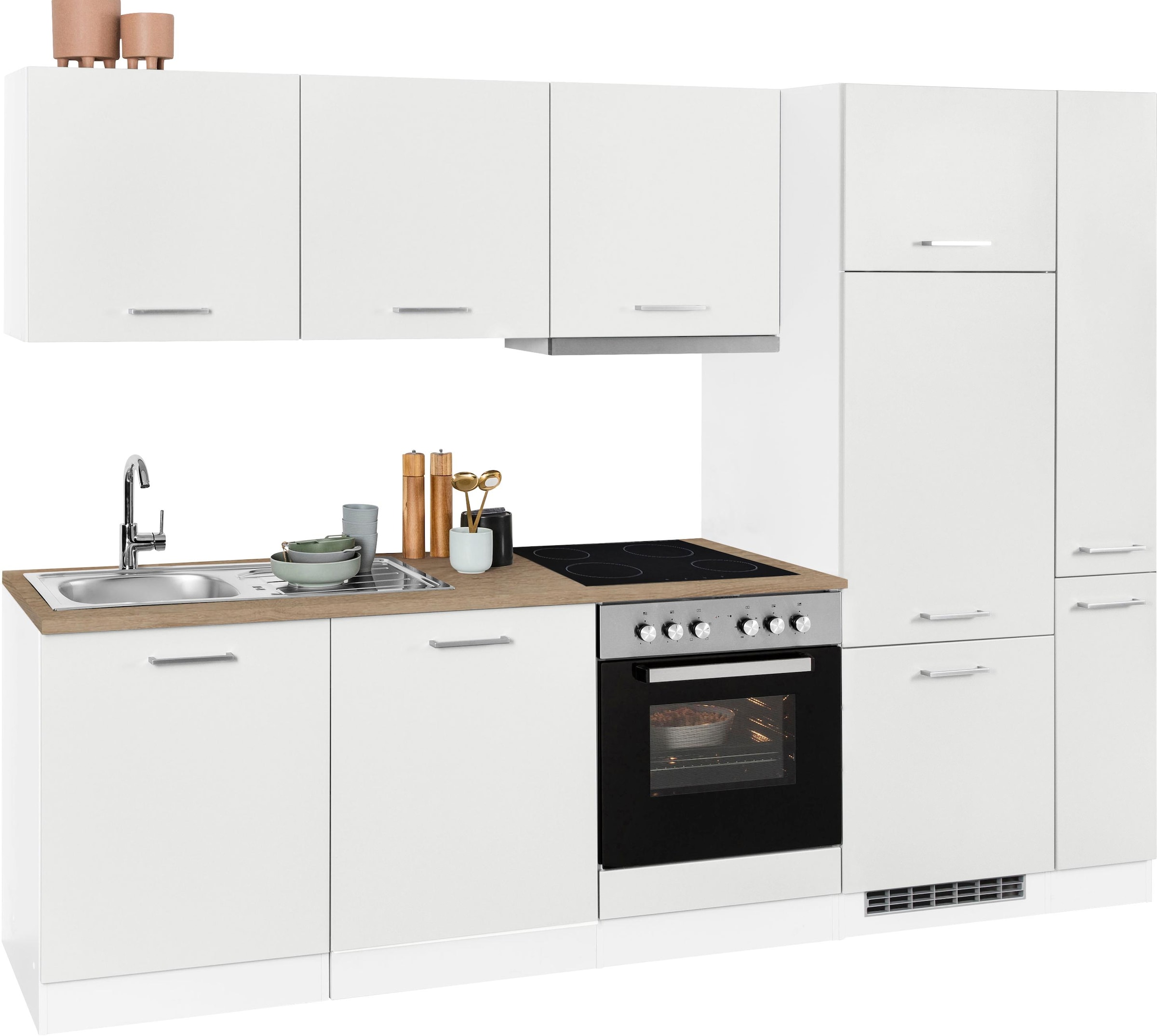 KOCHSTATION Küchenzeile »KS-Visby«, mit E-Geräten, Breite 270 cm inkl. Kühl günstig online kaufen