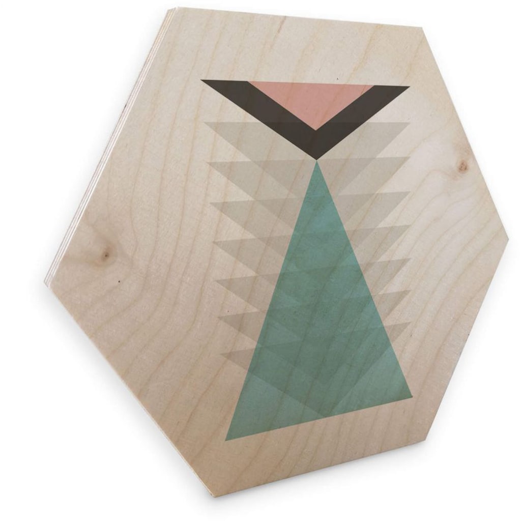 Wall-Art Holzbild »Geometrische Deko pink Dreieck«, (1 St.)