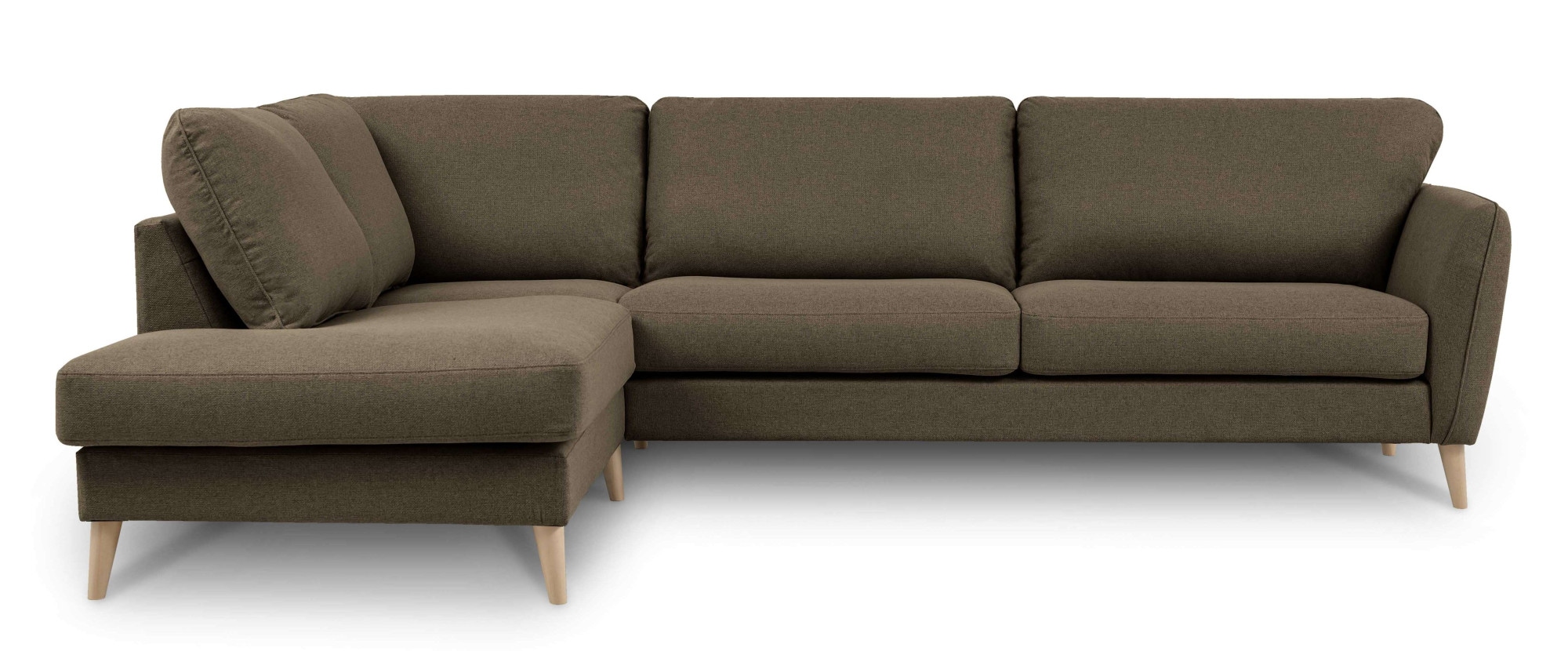 Home affaire Ecksofa »MARSEILLE 278/202 cm, L-Form, Ottom. rechts/links«, Massivholzbeine aus Eiche, in verschieden Bezügen und Farbvarianten