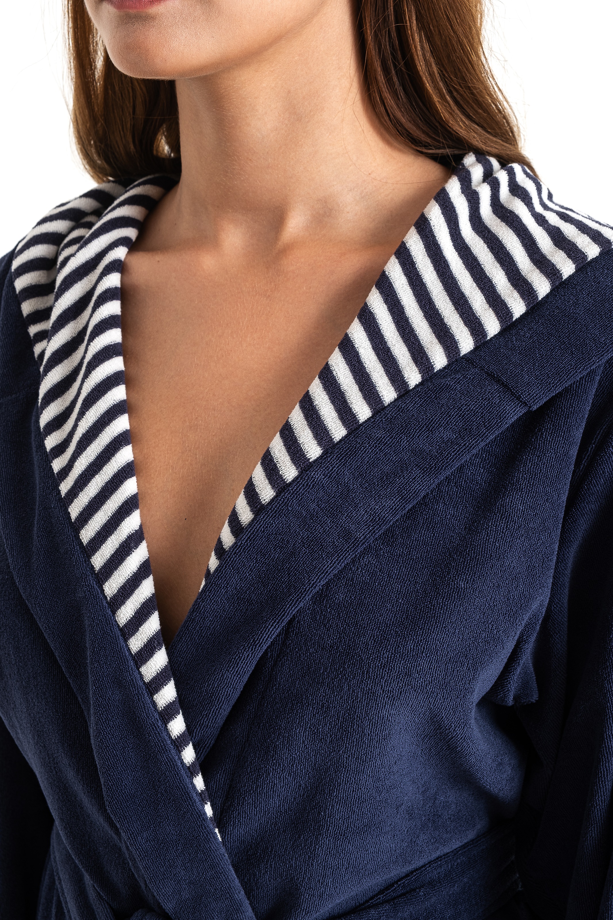 KangaROOS Damenbademantel »Dalia, ideal für Sauna & Spa, Standardlänge & Überlänge«, (1 St.), Uni-Farben mit Streifen, mit Taschen, XS-3XL, auch in extra lang