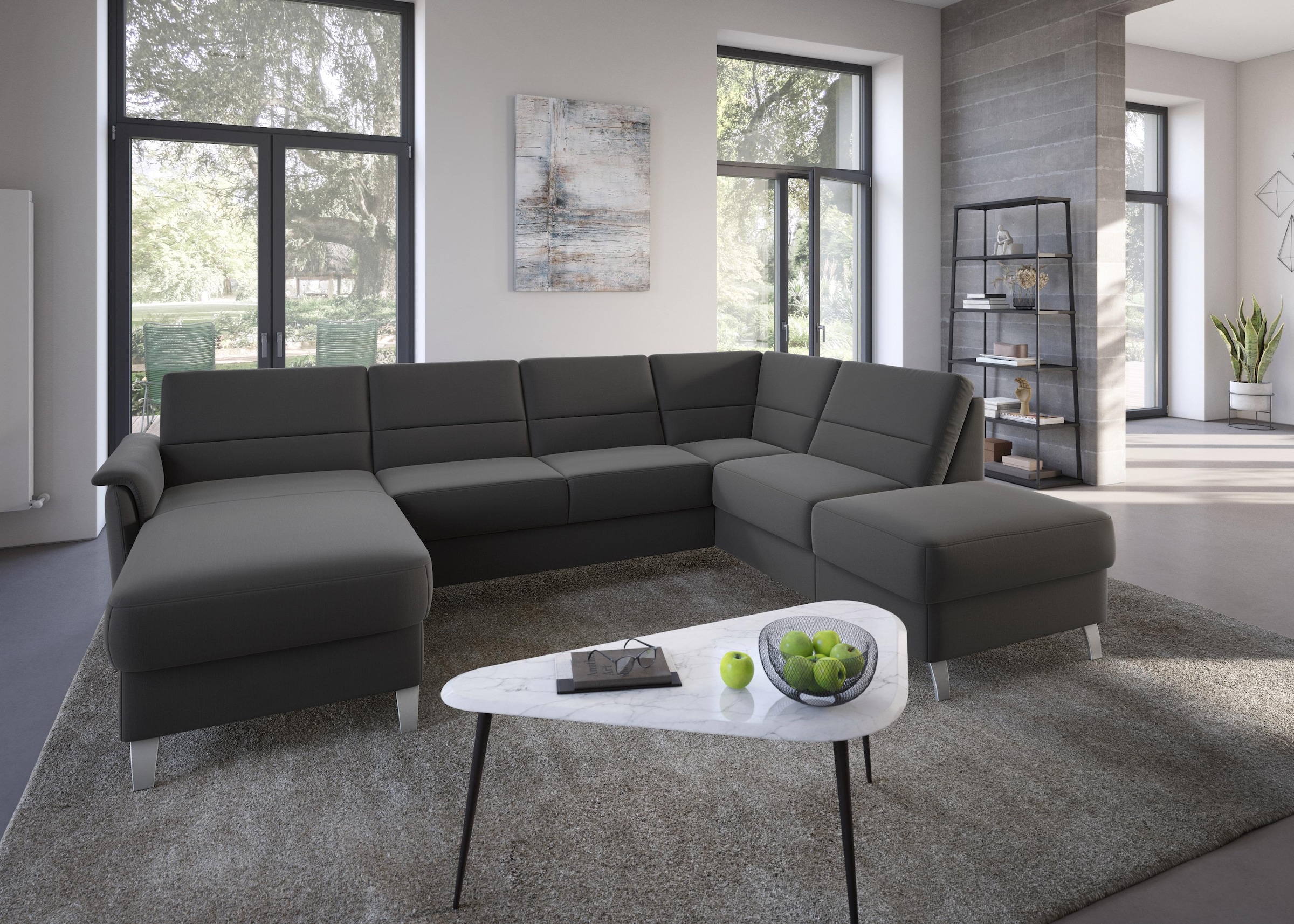 sit&more Wohnlandschaft »Palmera U-Form«, Federkern, wahlweise mit Bettfunktion und mit/ohne Stauraum